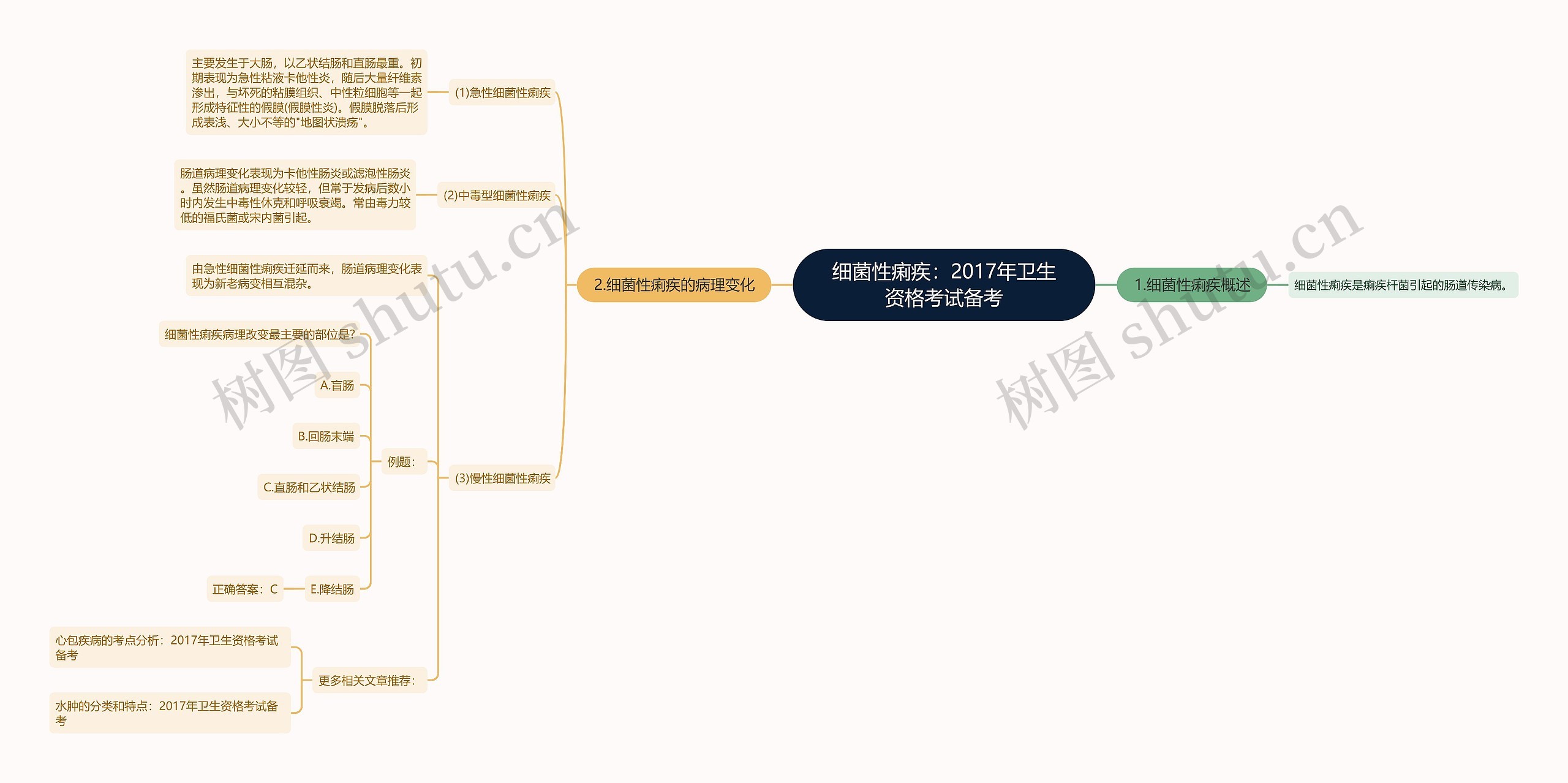 细菌性痢疾：2017年卫生资格考试备考思维导图