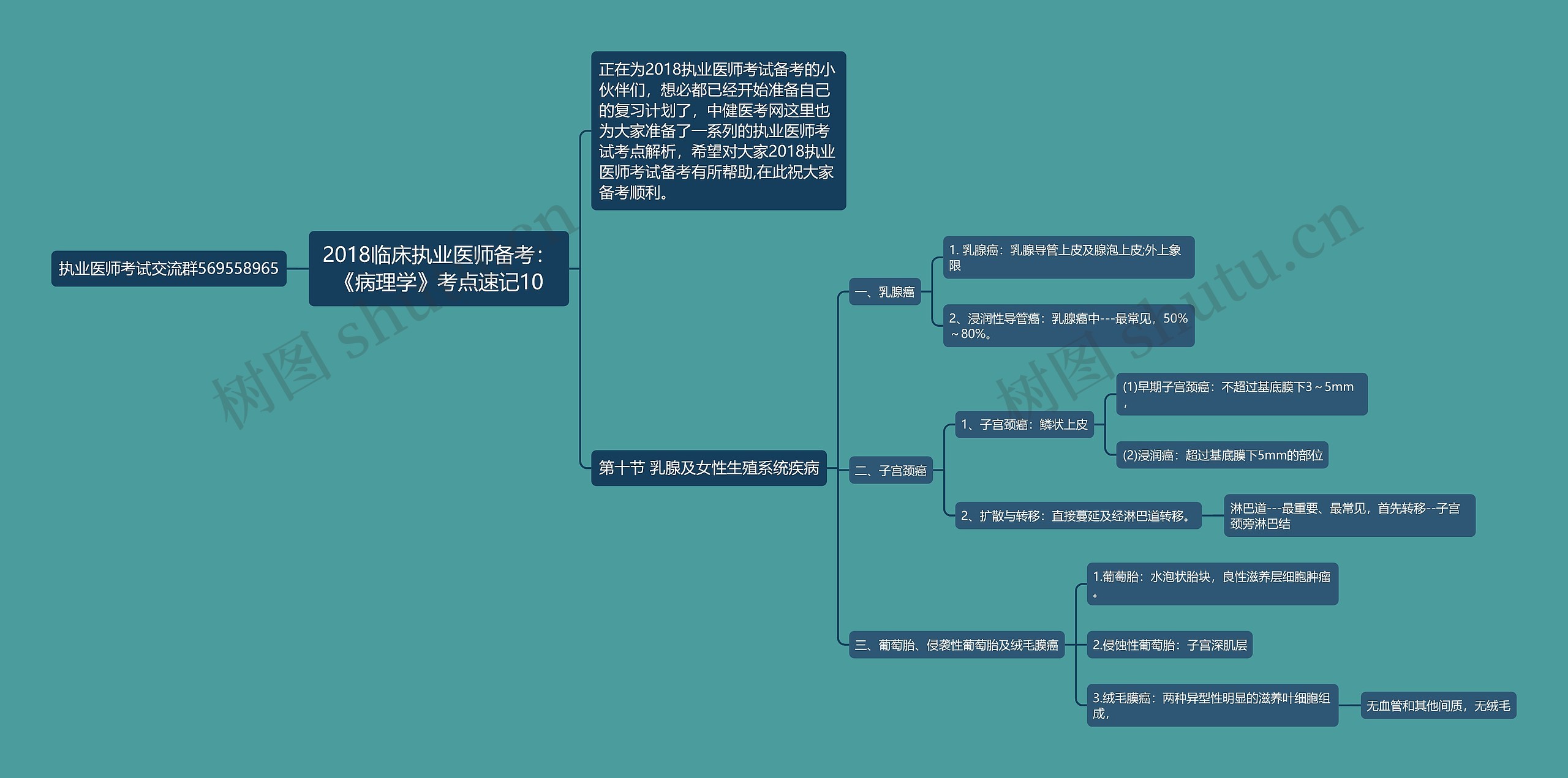 2018临床执业医师备考：《病理学》考点速记10思维导图