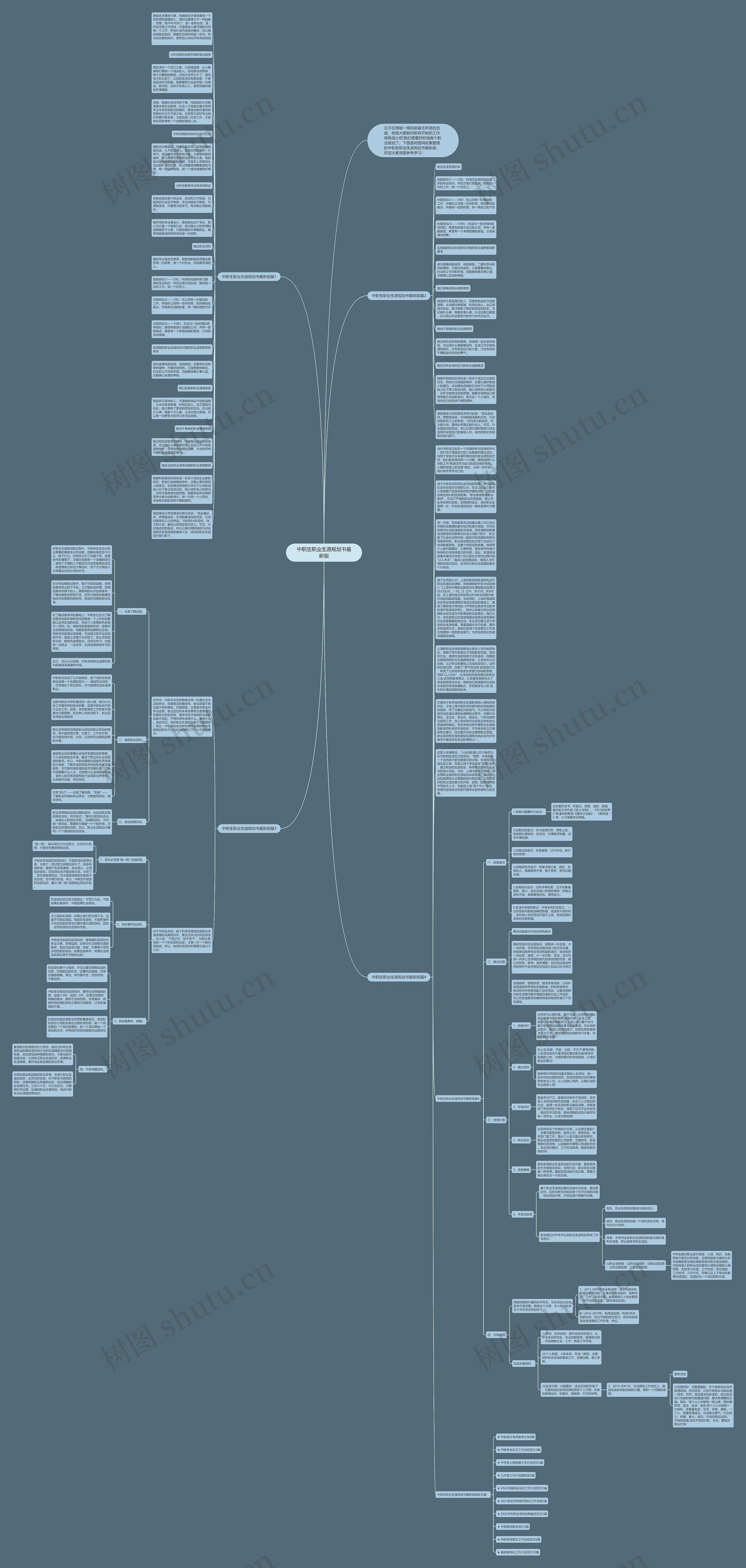 中职生职业生涯规划书最新版思维导图