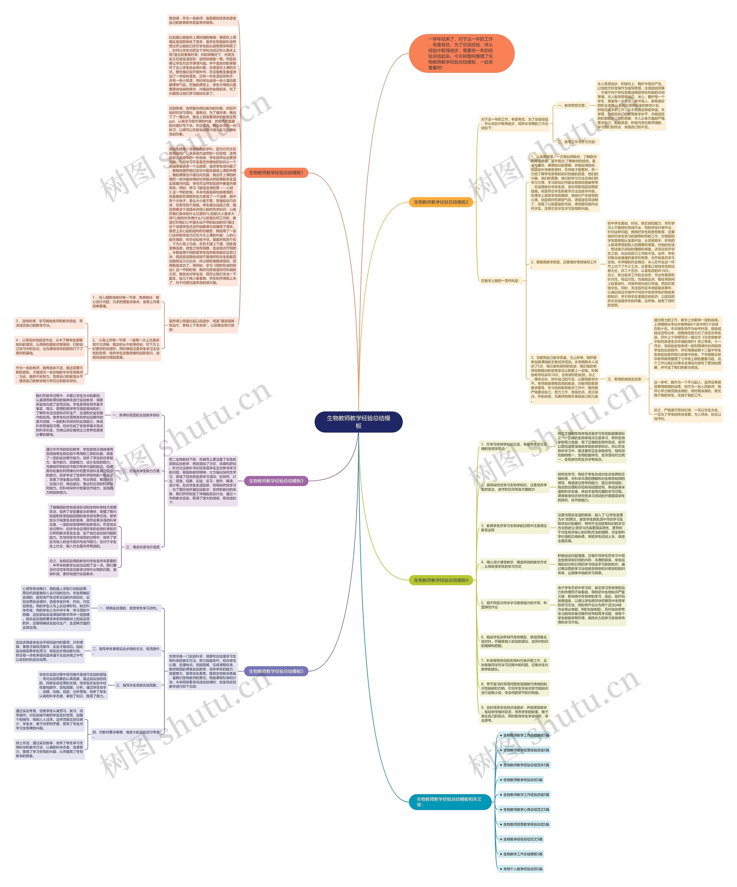 生物教师教学经验总结思维导图