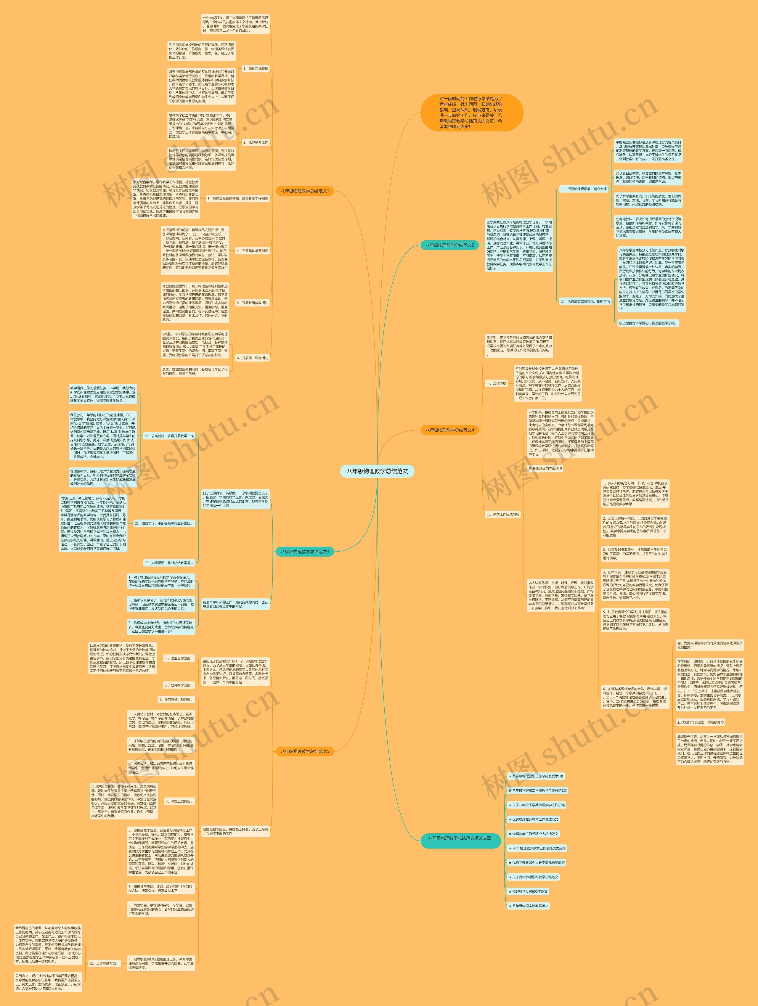 八年级物理教学总结范文思维导图