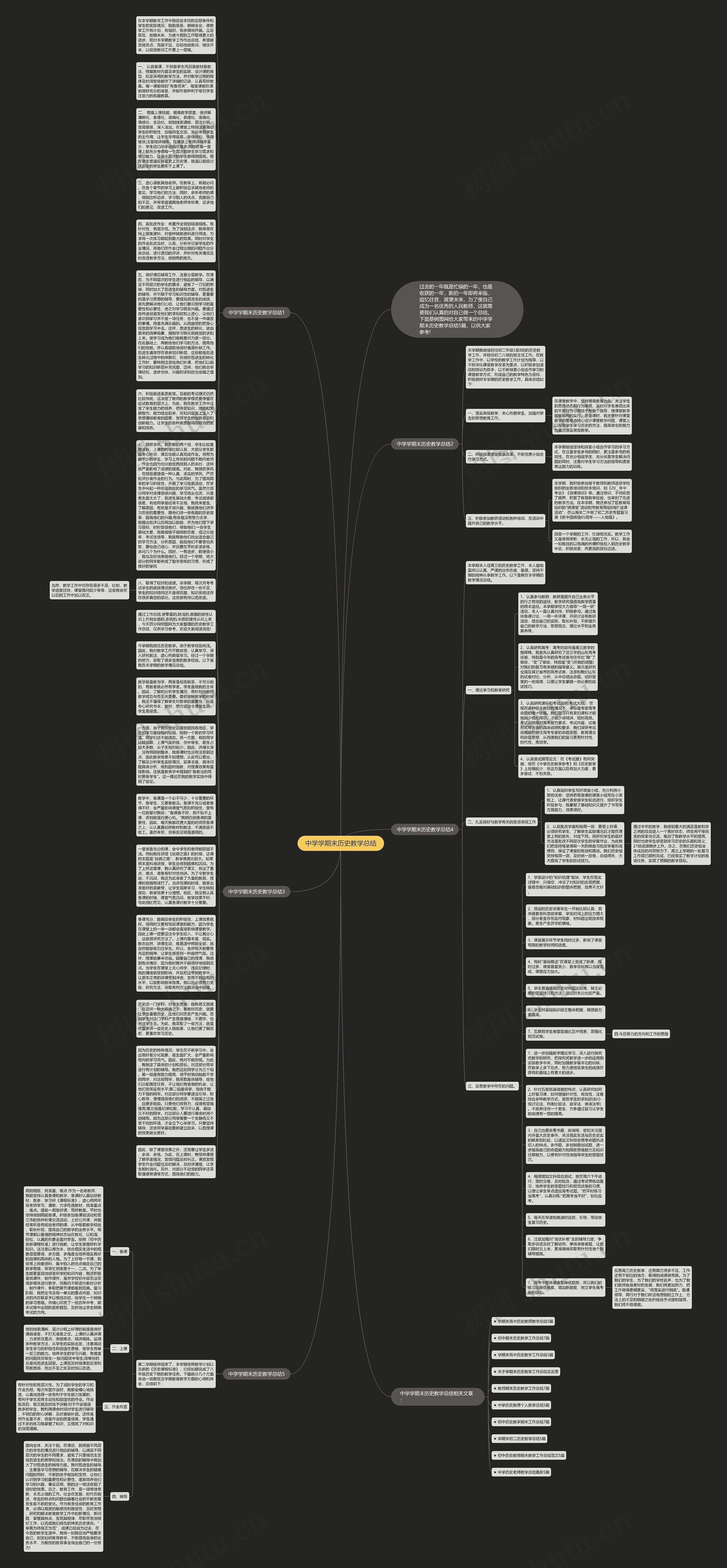中学学期末历史教学总结思维导图