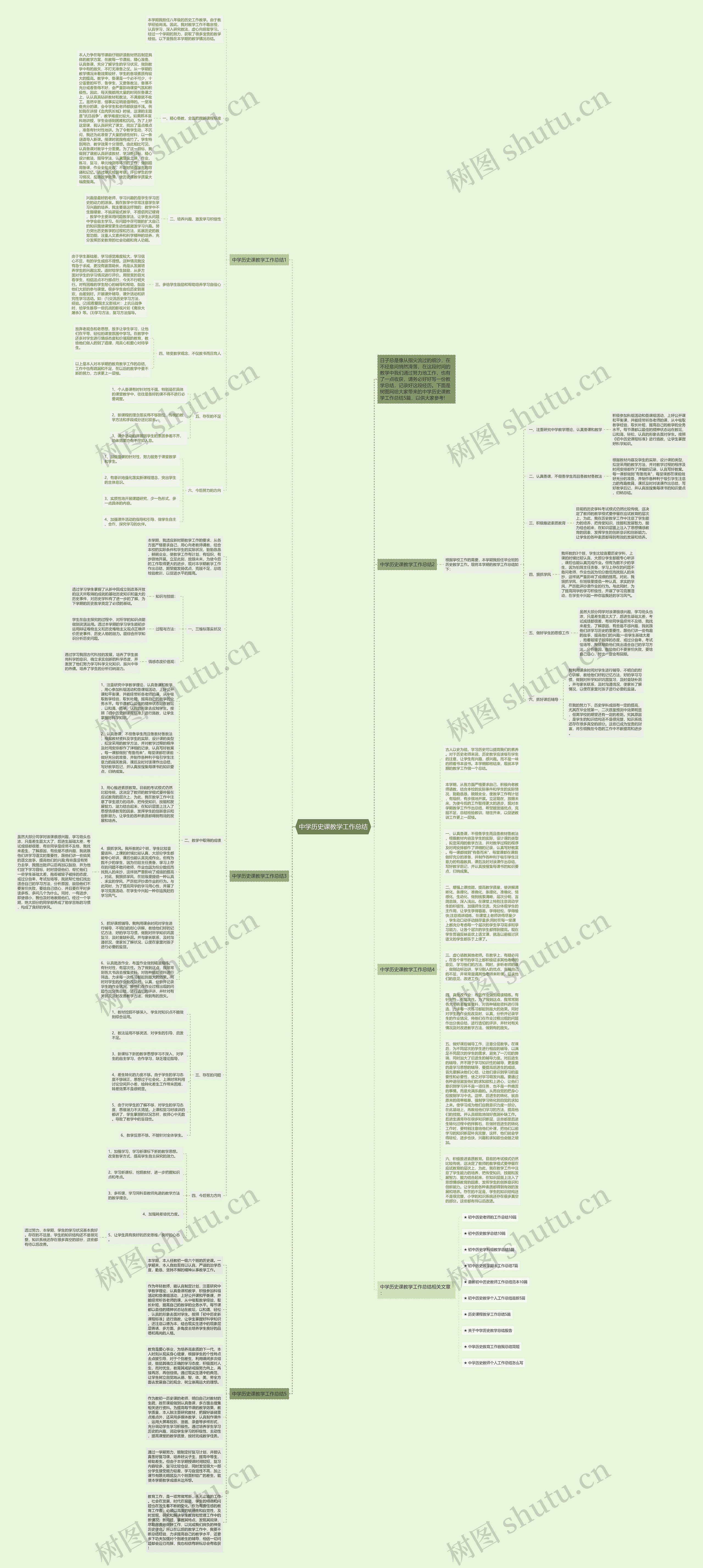 中学历史课教学工作总结思维导图