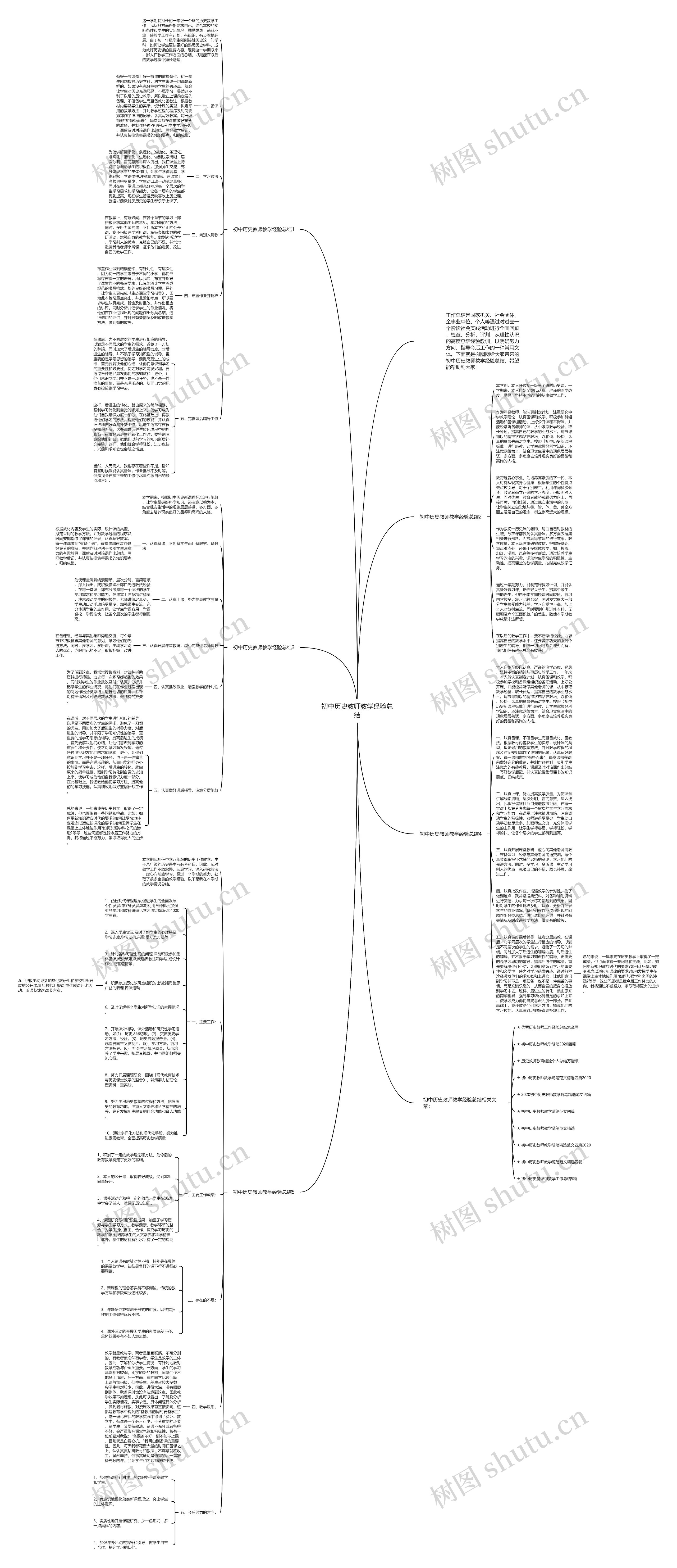 初中历史教师教学经验总结思维导图