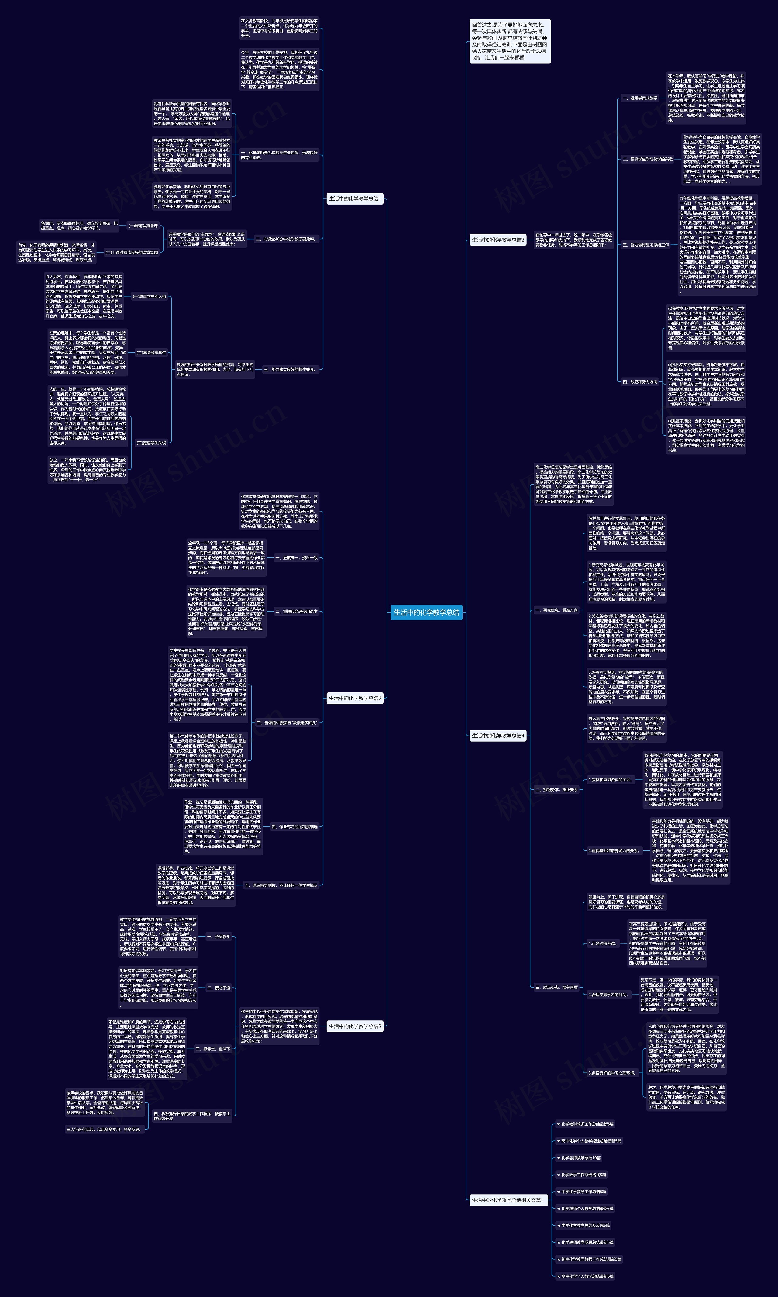 生活中的化学教学总结思维导图