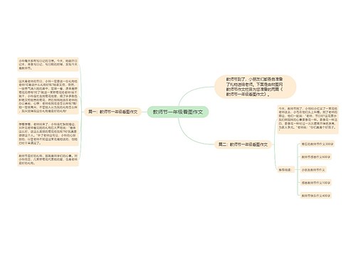 教师节一年级看图作文