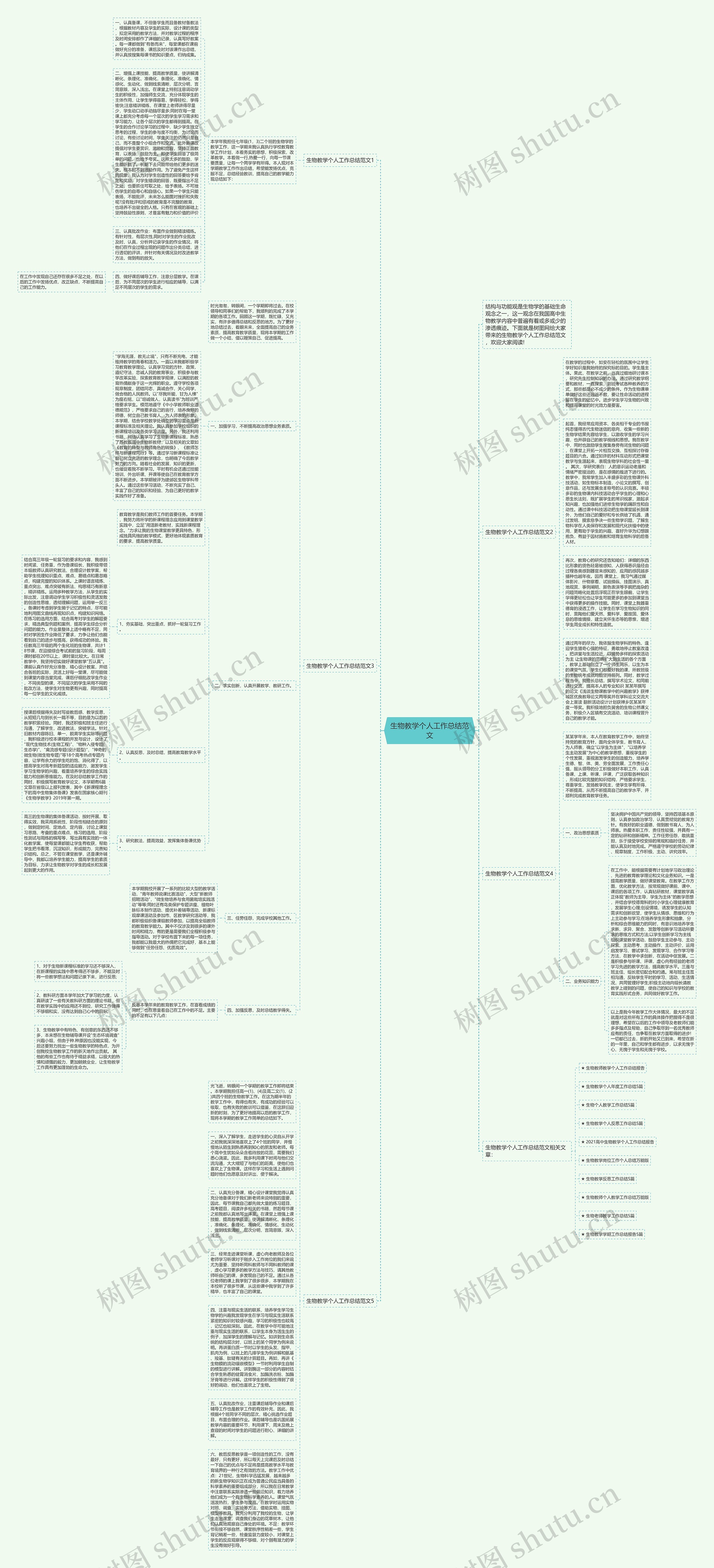 生物教学个人工作总结范文思维导图