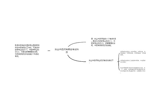 执业中药师有哪些考试科目