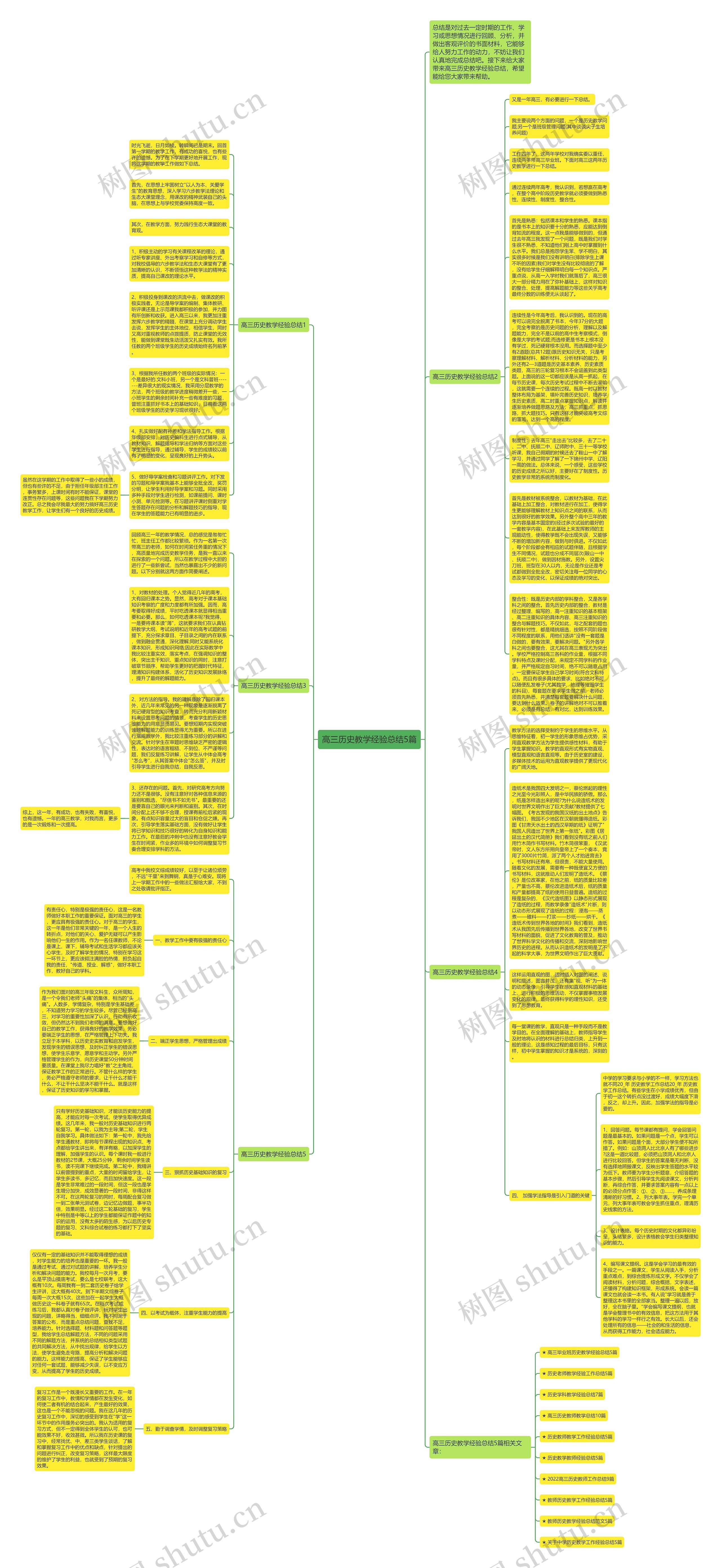 高三历史教学经验总结5篇思维导图