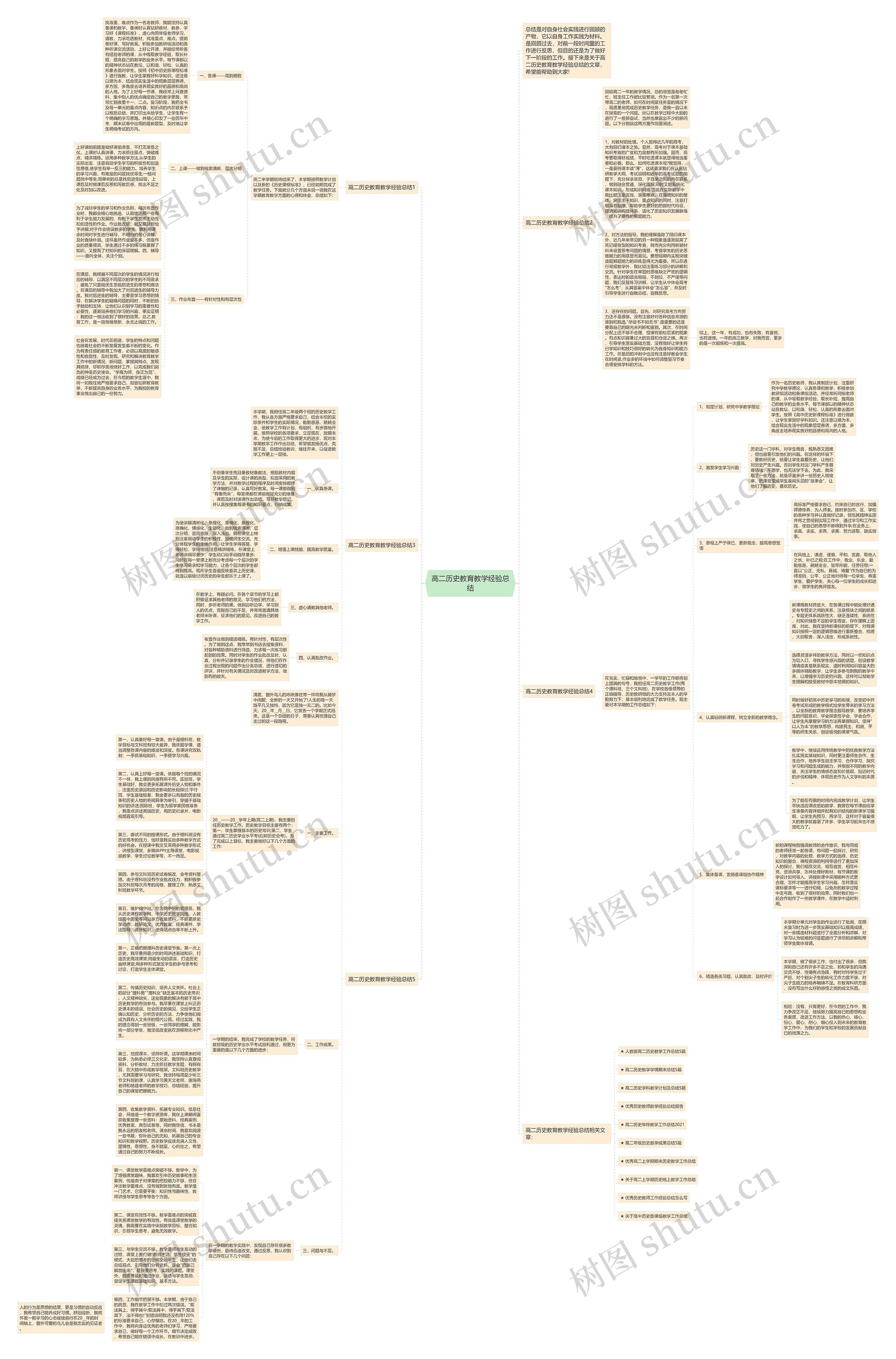 高二历史教育教学经验总结思维导图