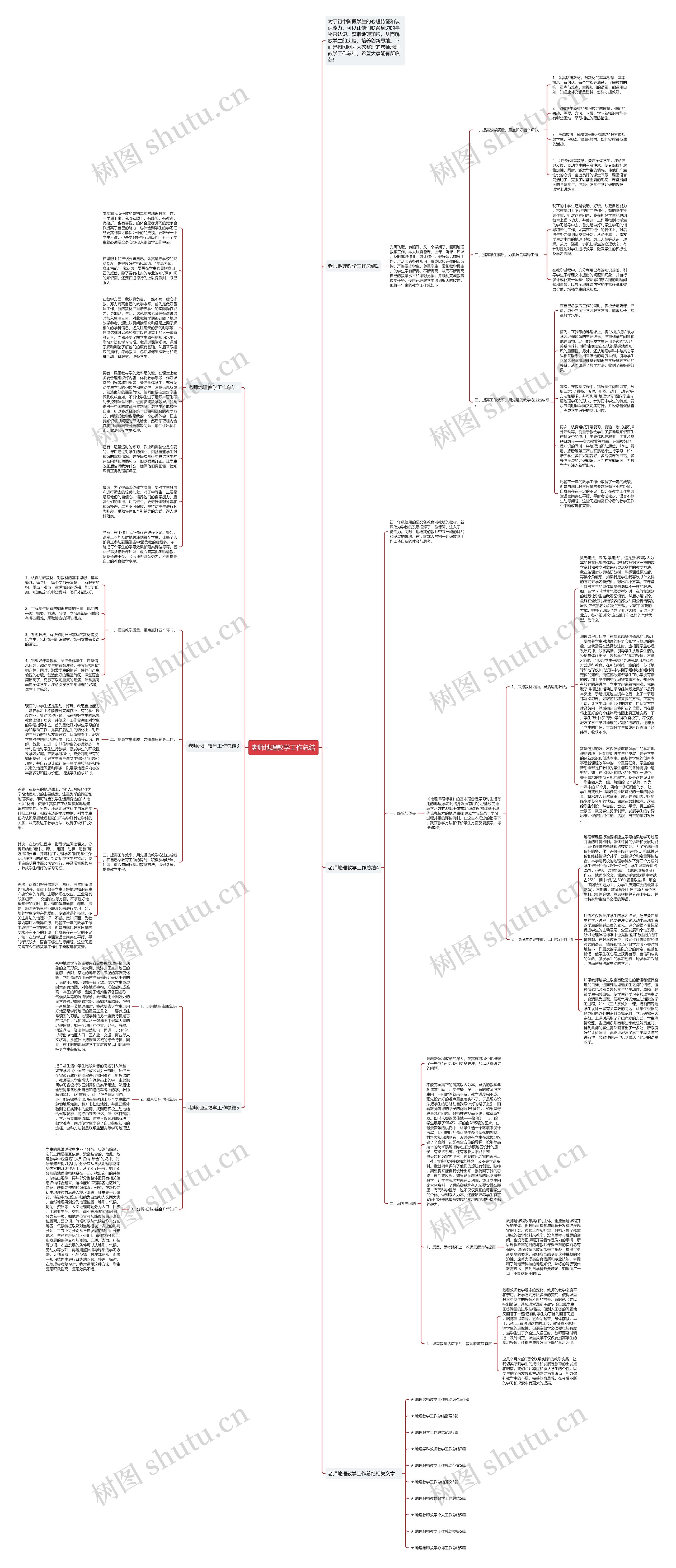 老师地理教学工作总结思维导图