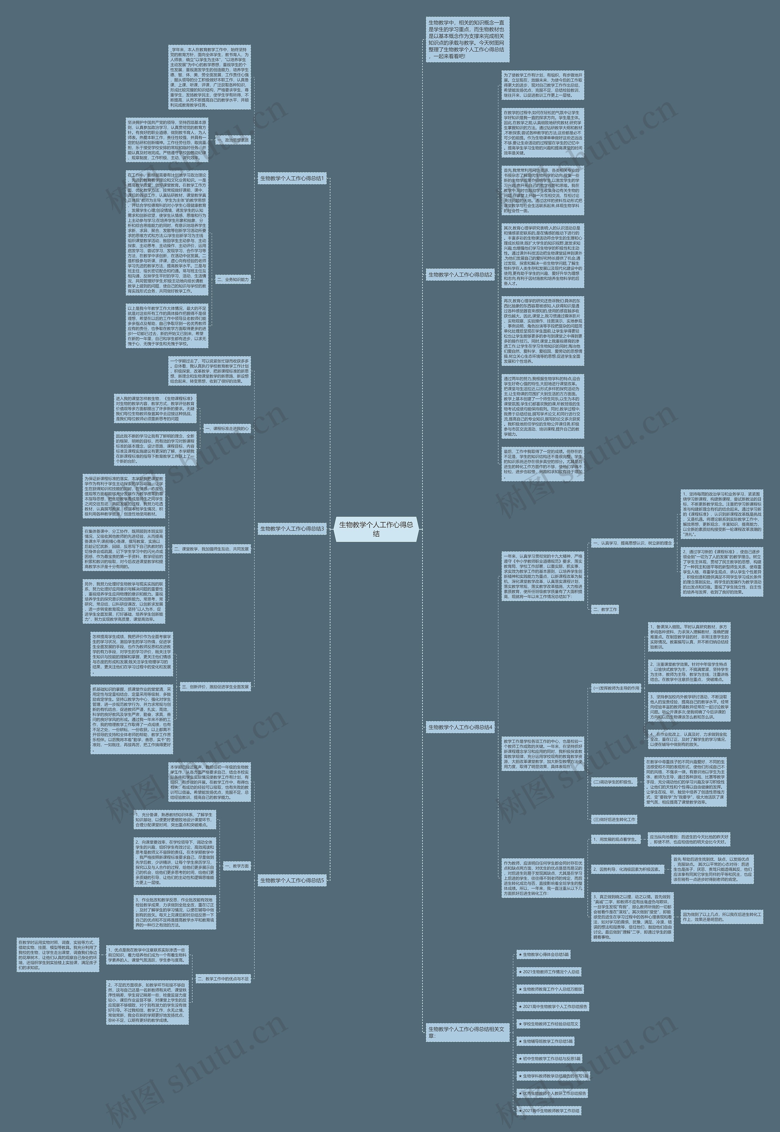 生物教学个人工作心得总结思维导图高清图 生物教学个人工作心得总结思维导图