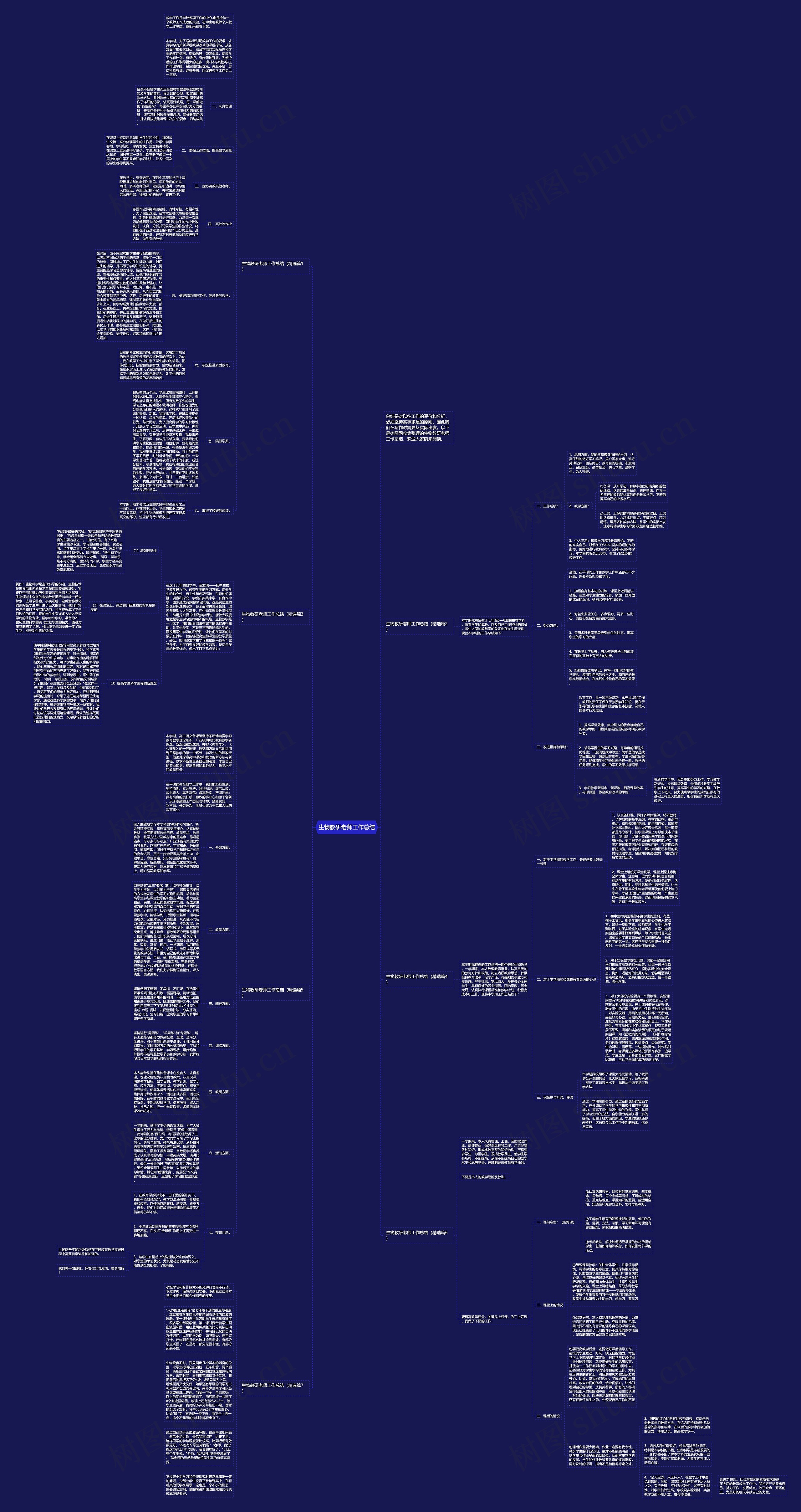 生物教研老师工作总结思维导图
