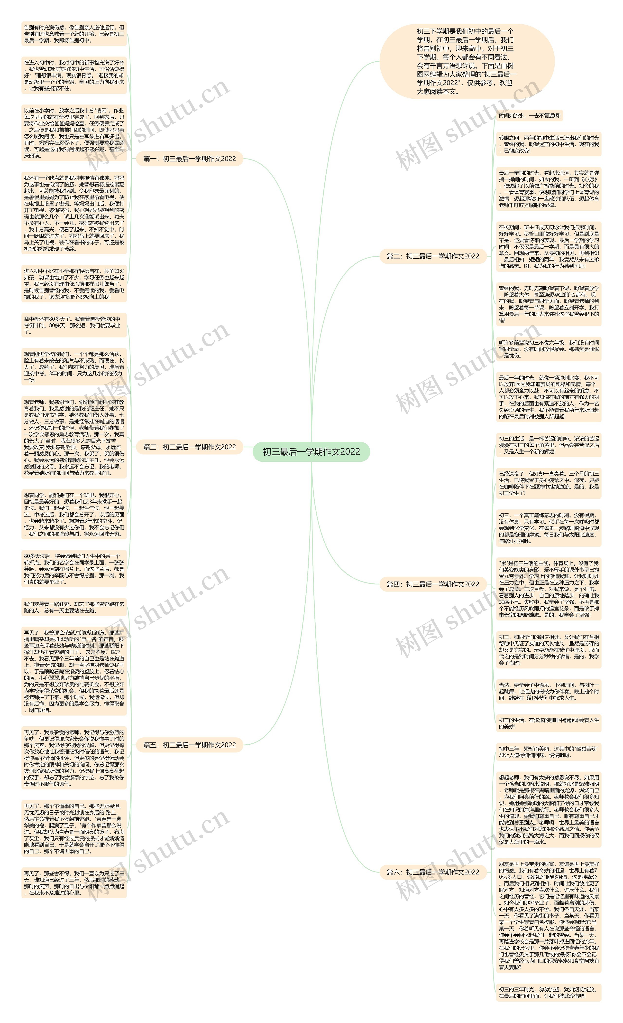 初三最后一学期作文2022思维导图