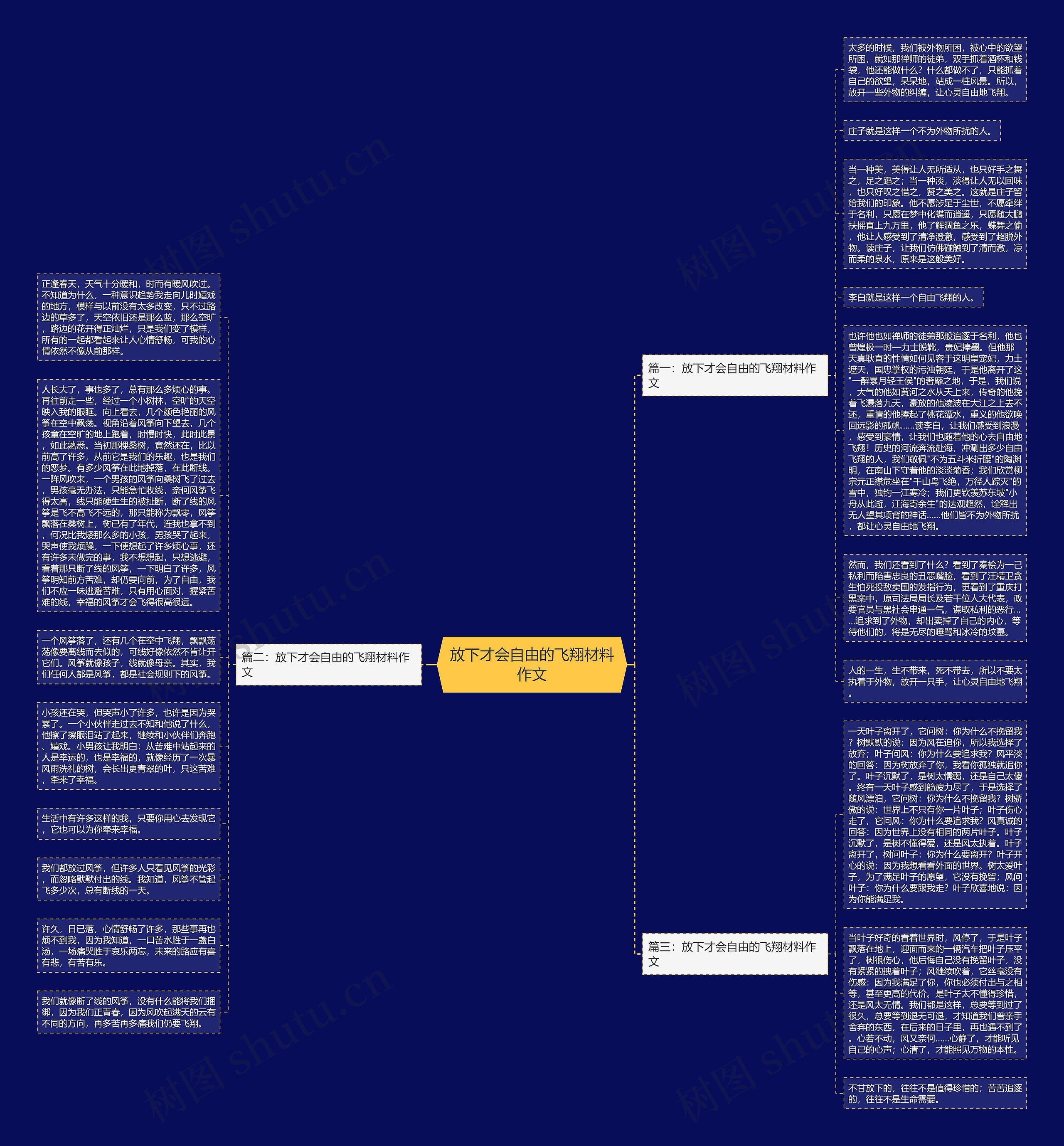 放下才会自由的飞翔材料作文思维导图