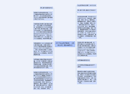 2017执业药师备考：《药物分析》精华辅导(2)