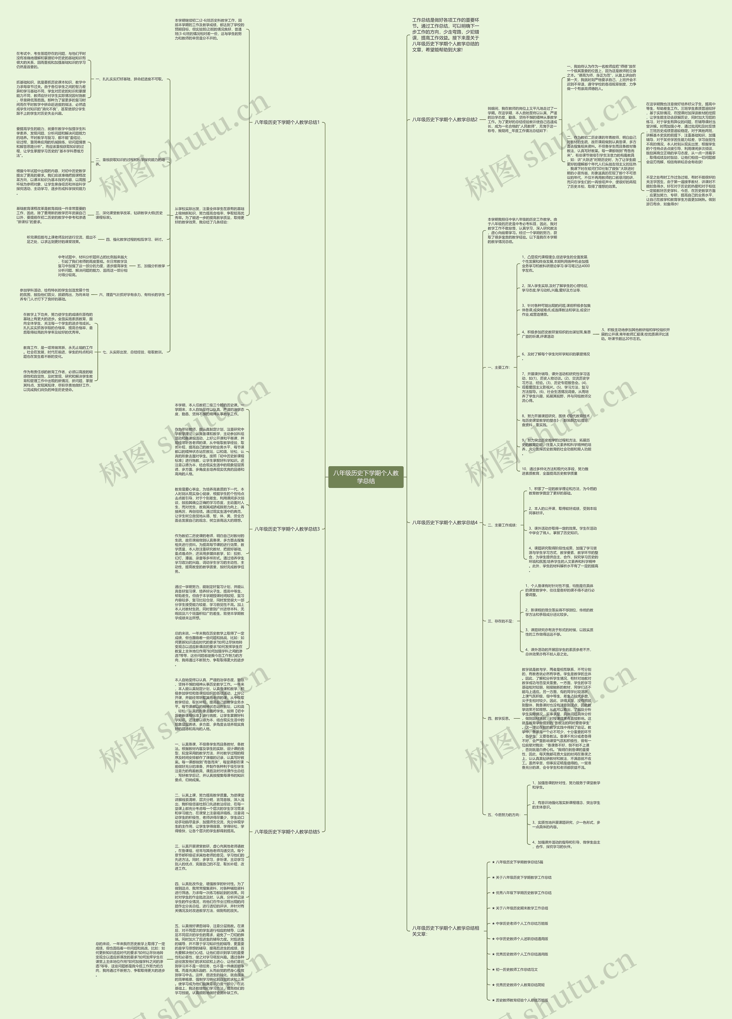八年级历史下学期个人教学总结思维导图