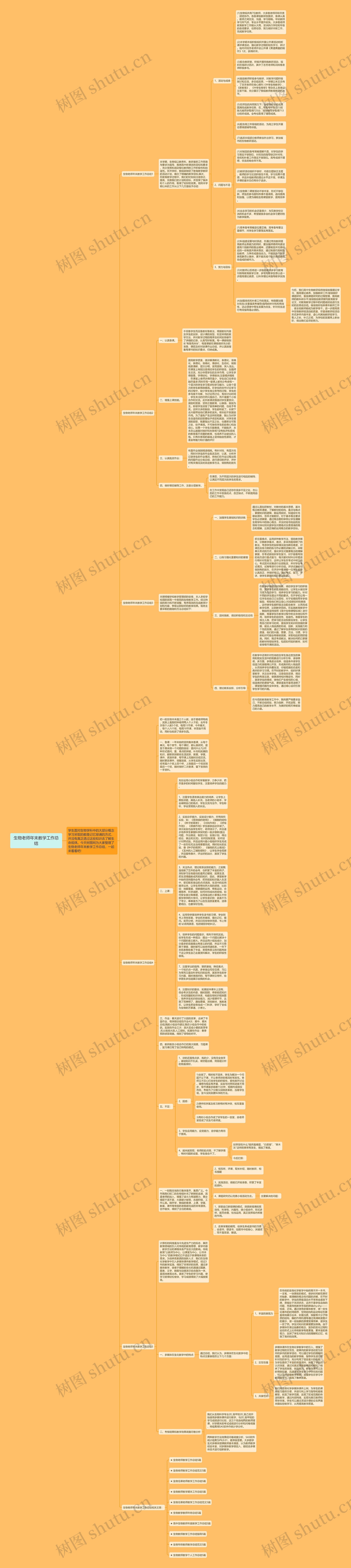 生物老师年末教学工作总结思维导图