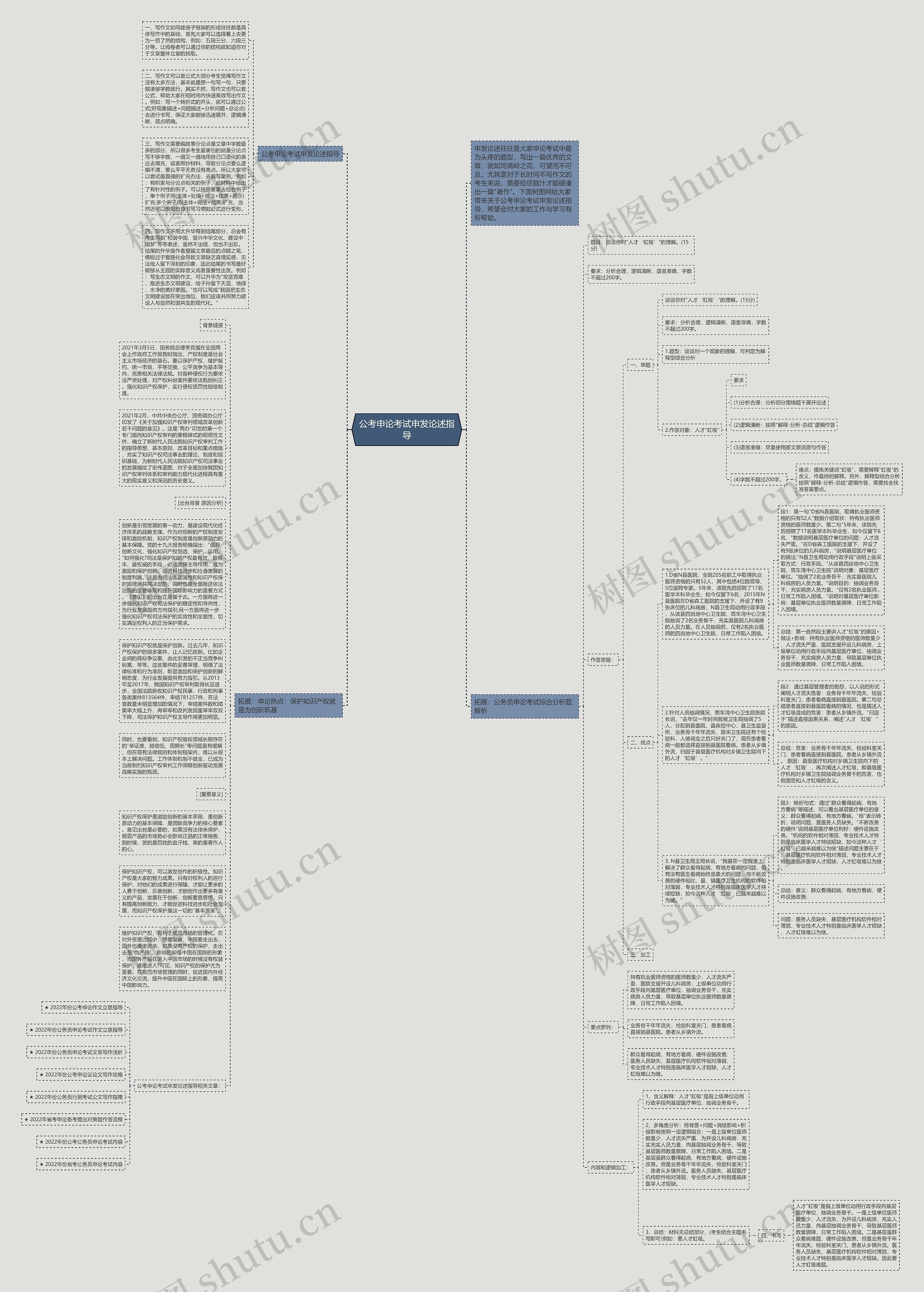 公考申论考试申发论述指导思维导图