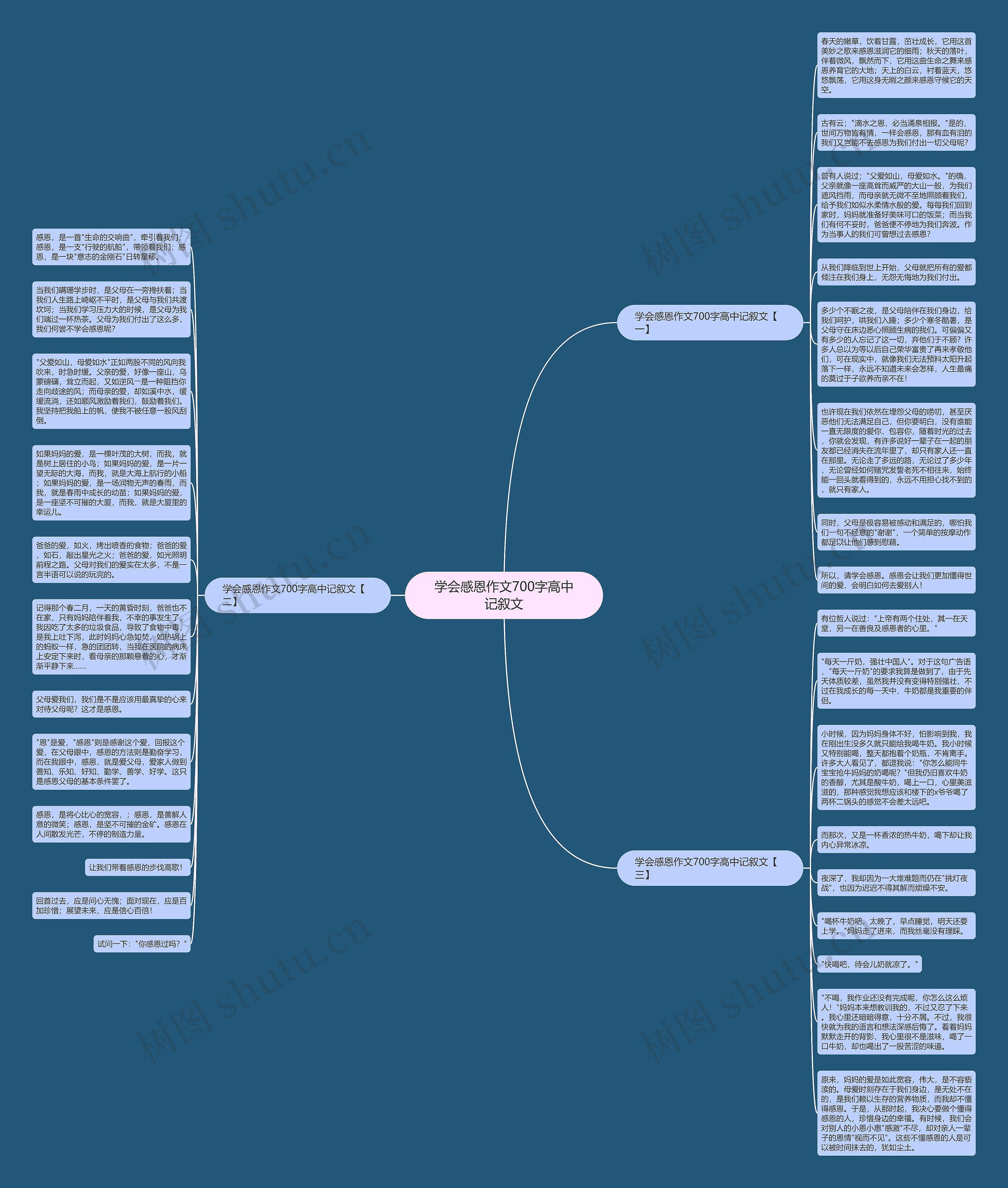 学会感恩作文700字高中记叙文思维导图