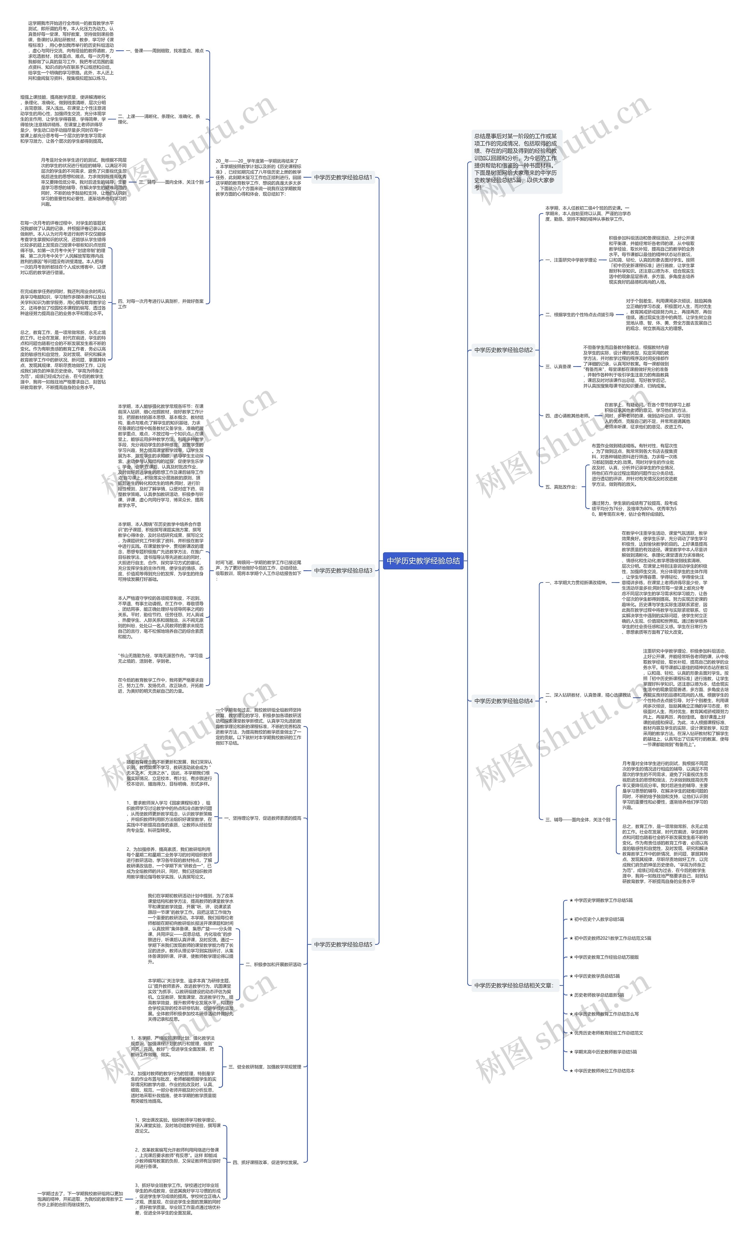 中学历史教学经验总结思维导图