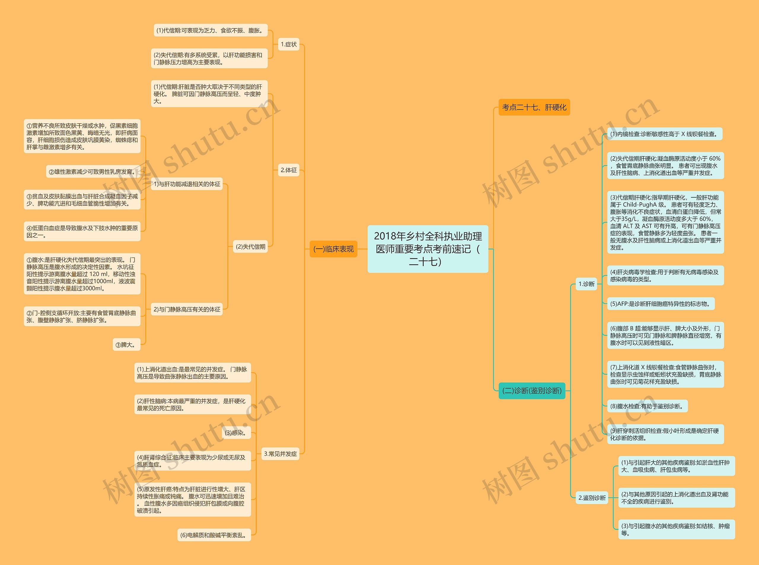 2018年乡村全科执业助理医师重要考点考前速记（二十七）思维导图
