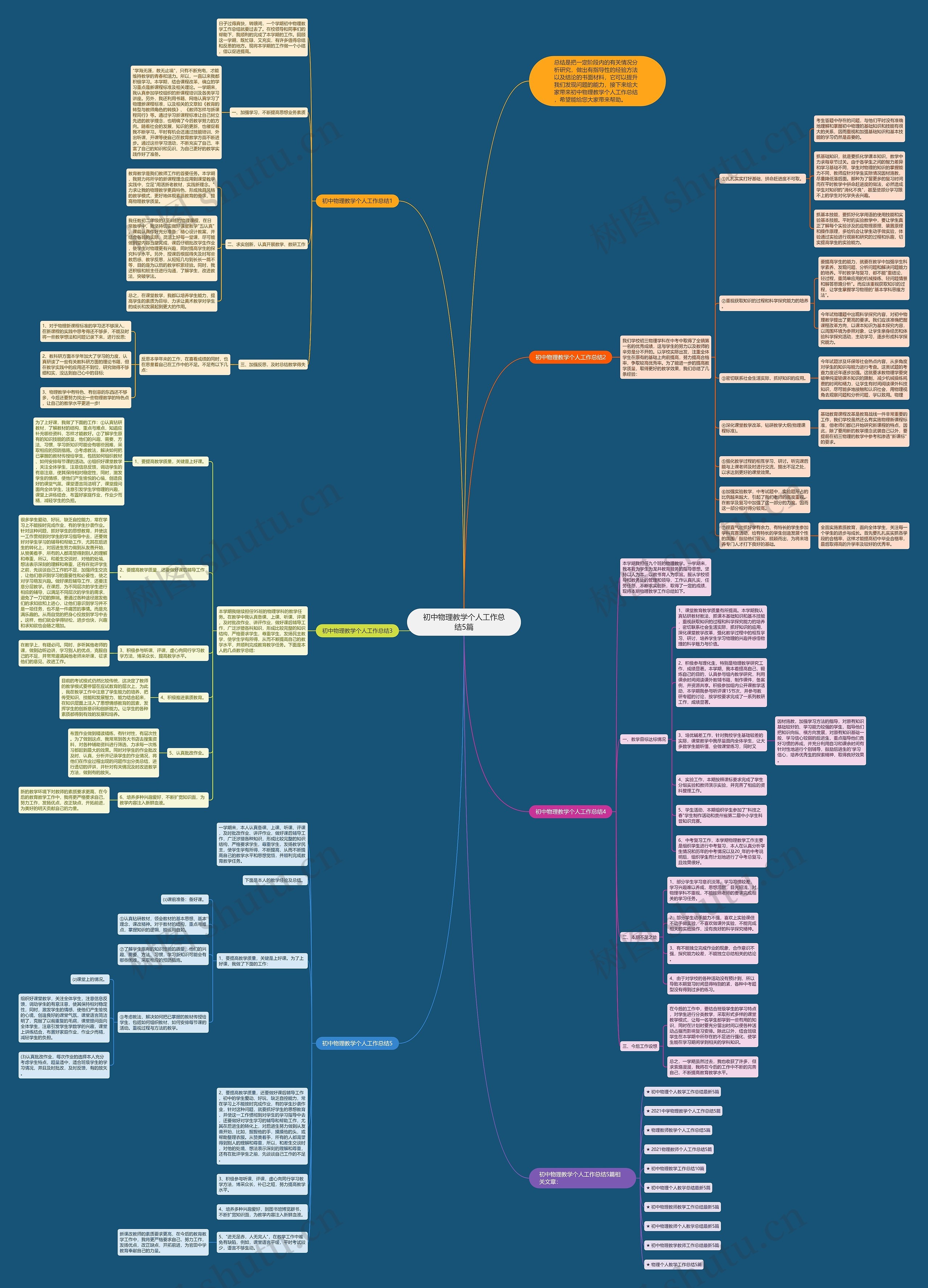 初中物理教学个人工作总结5篇思维导图