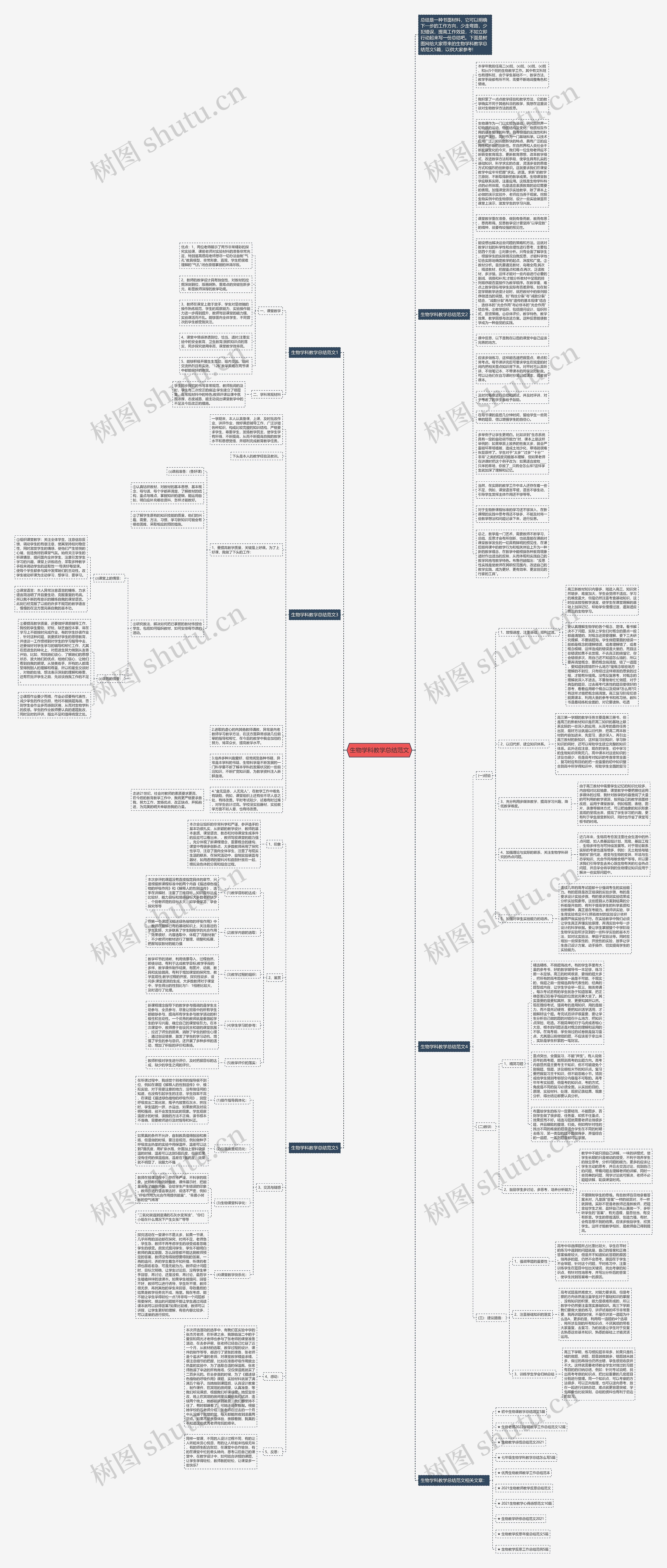 生物学科教学总结范文思维导图