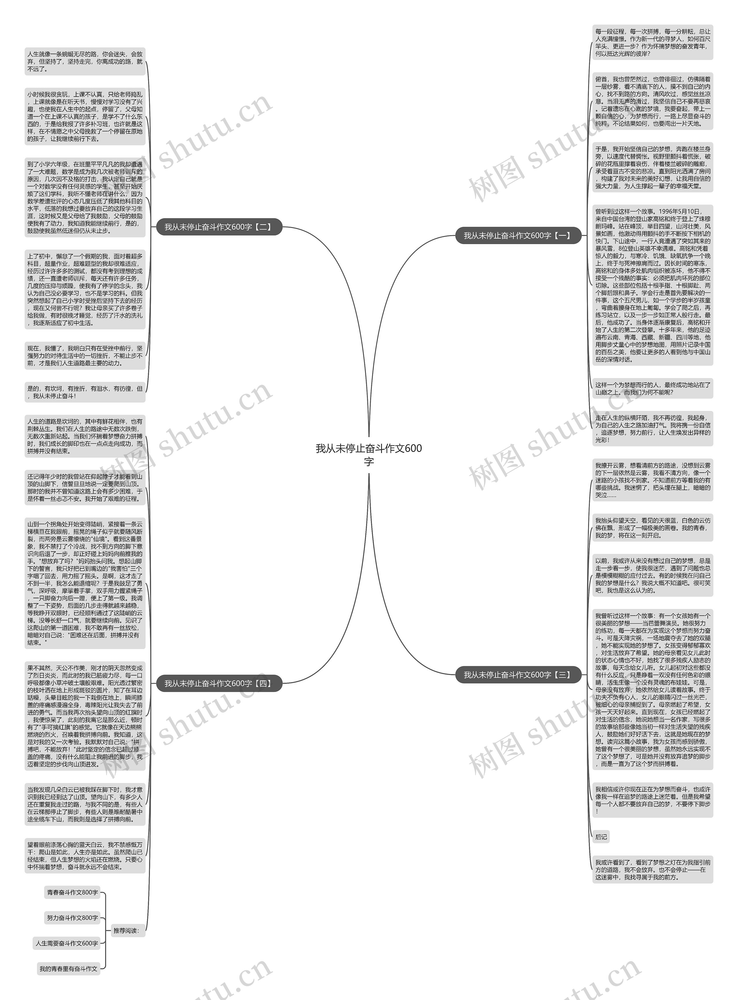 我从未停止奋斗作文600字思维导图