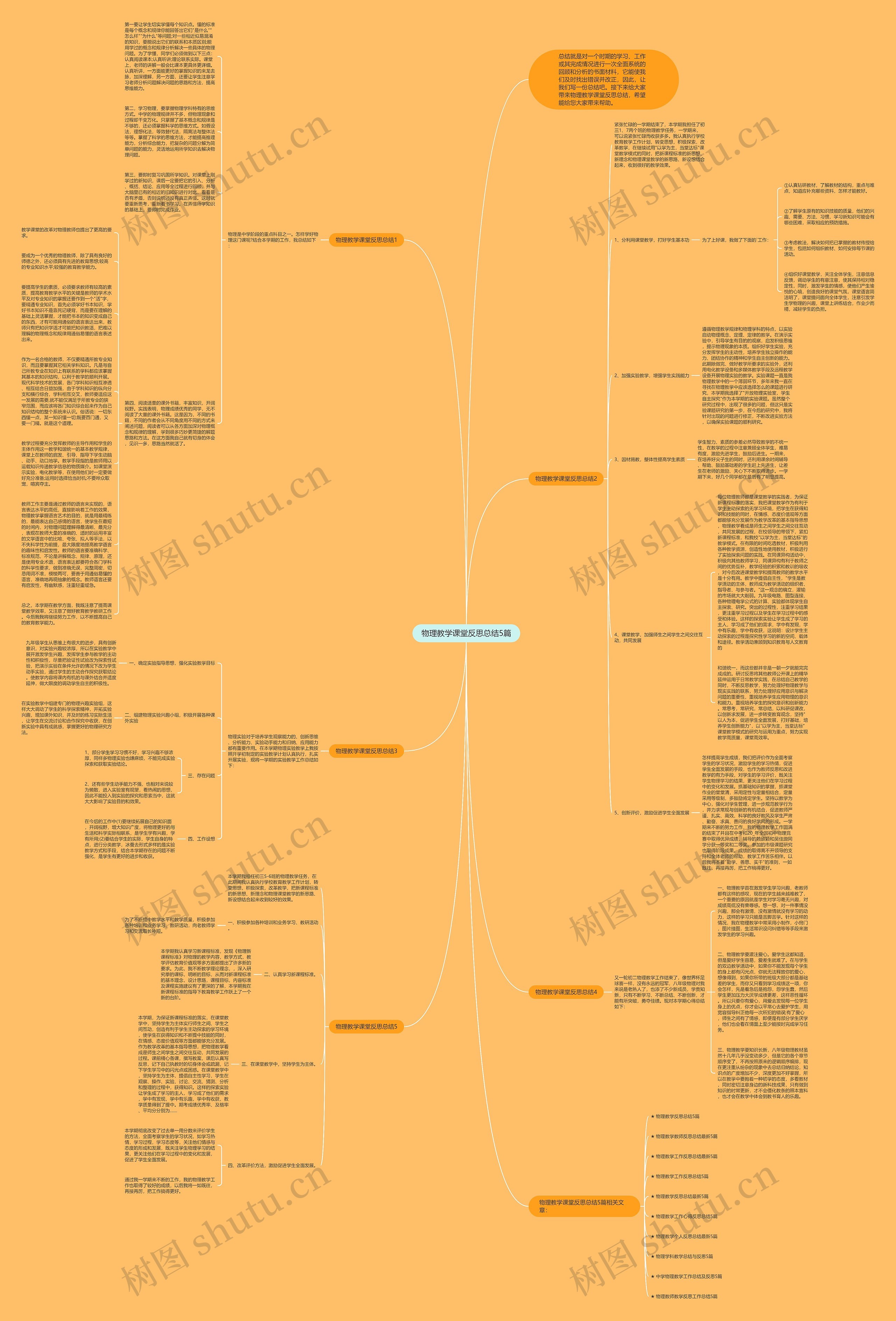 物理教学课堂反思总结5篇思维导图