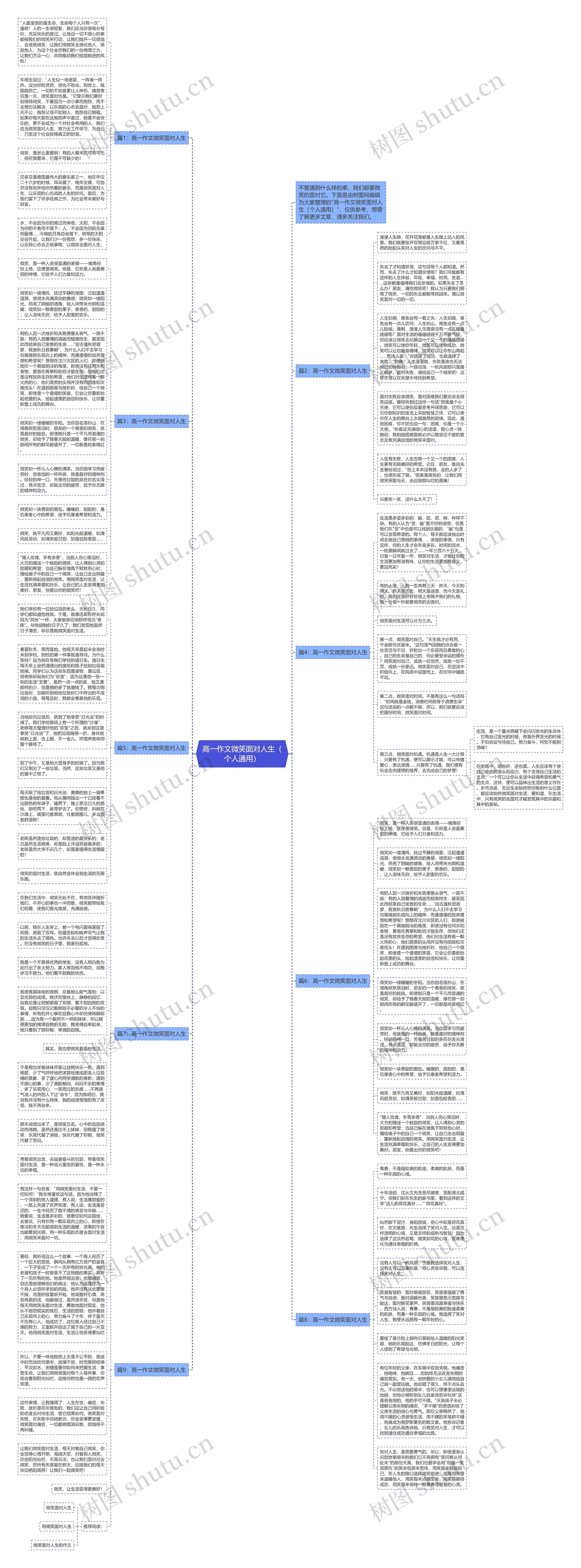 高一作文微笑面对人生（个人通用）思维导图