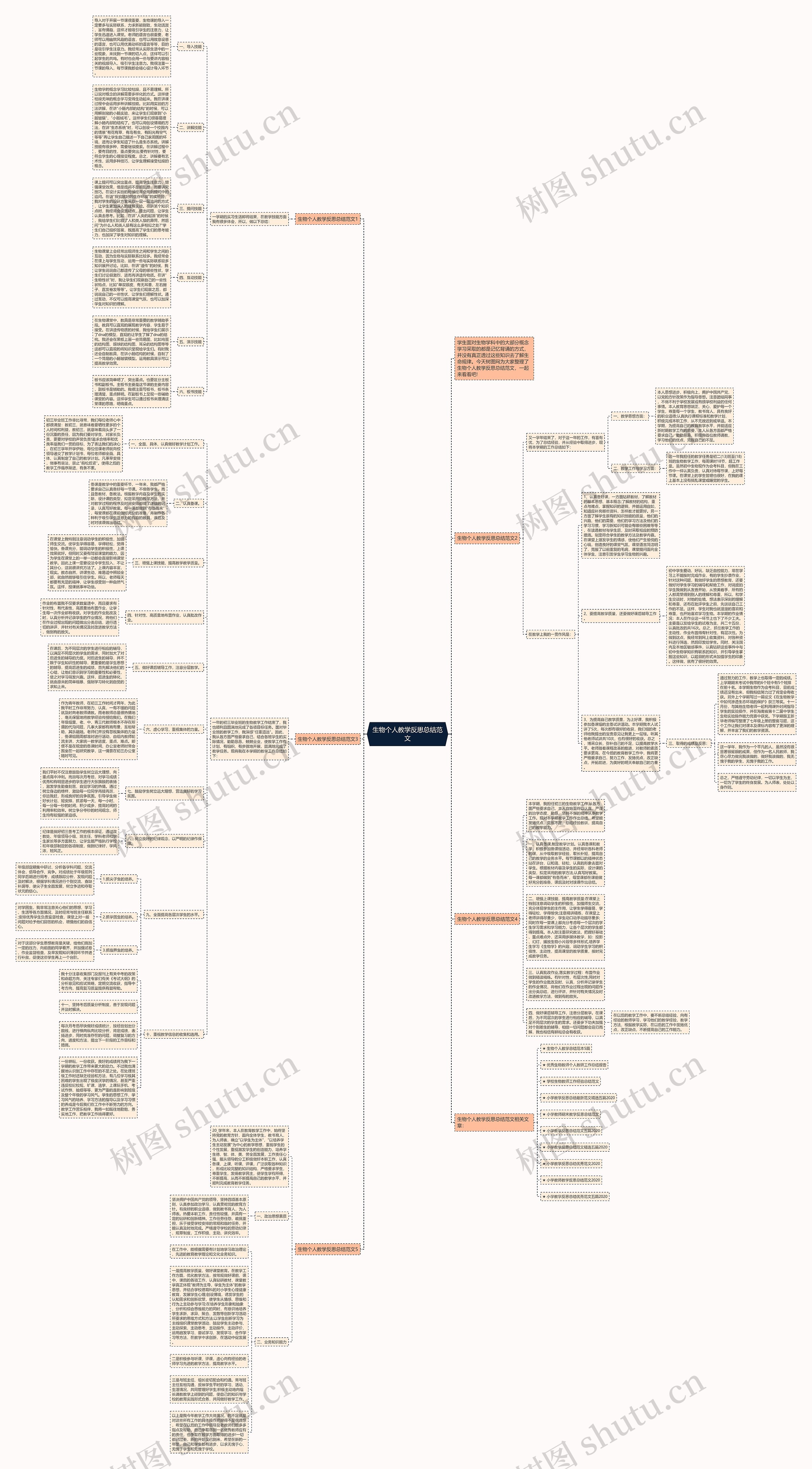 生物个人教学反思总结范文思维导图