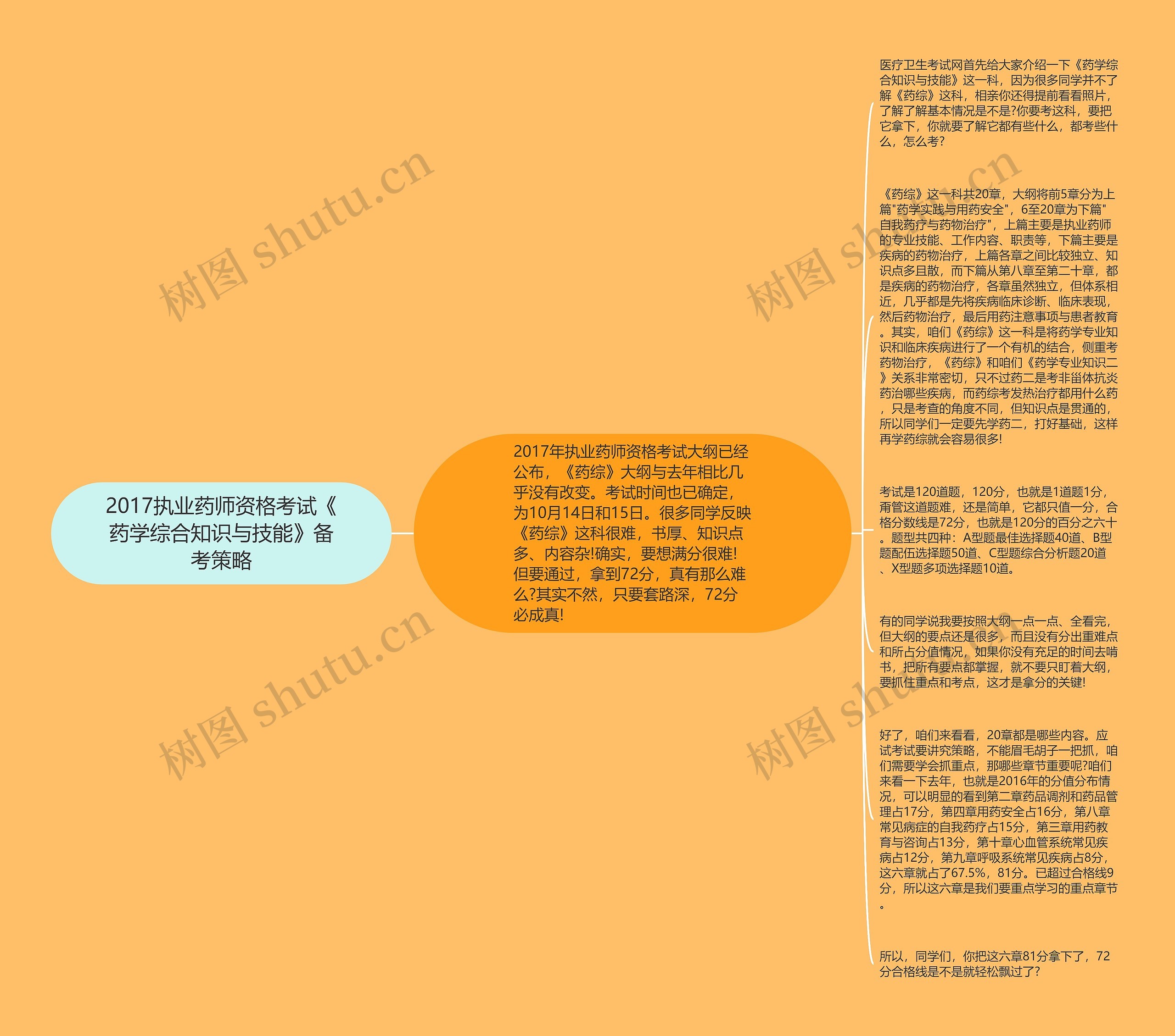 2017执业药师资格考试《药学综合知识与技能》备考策略思维导图