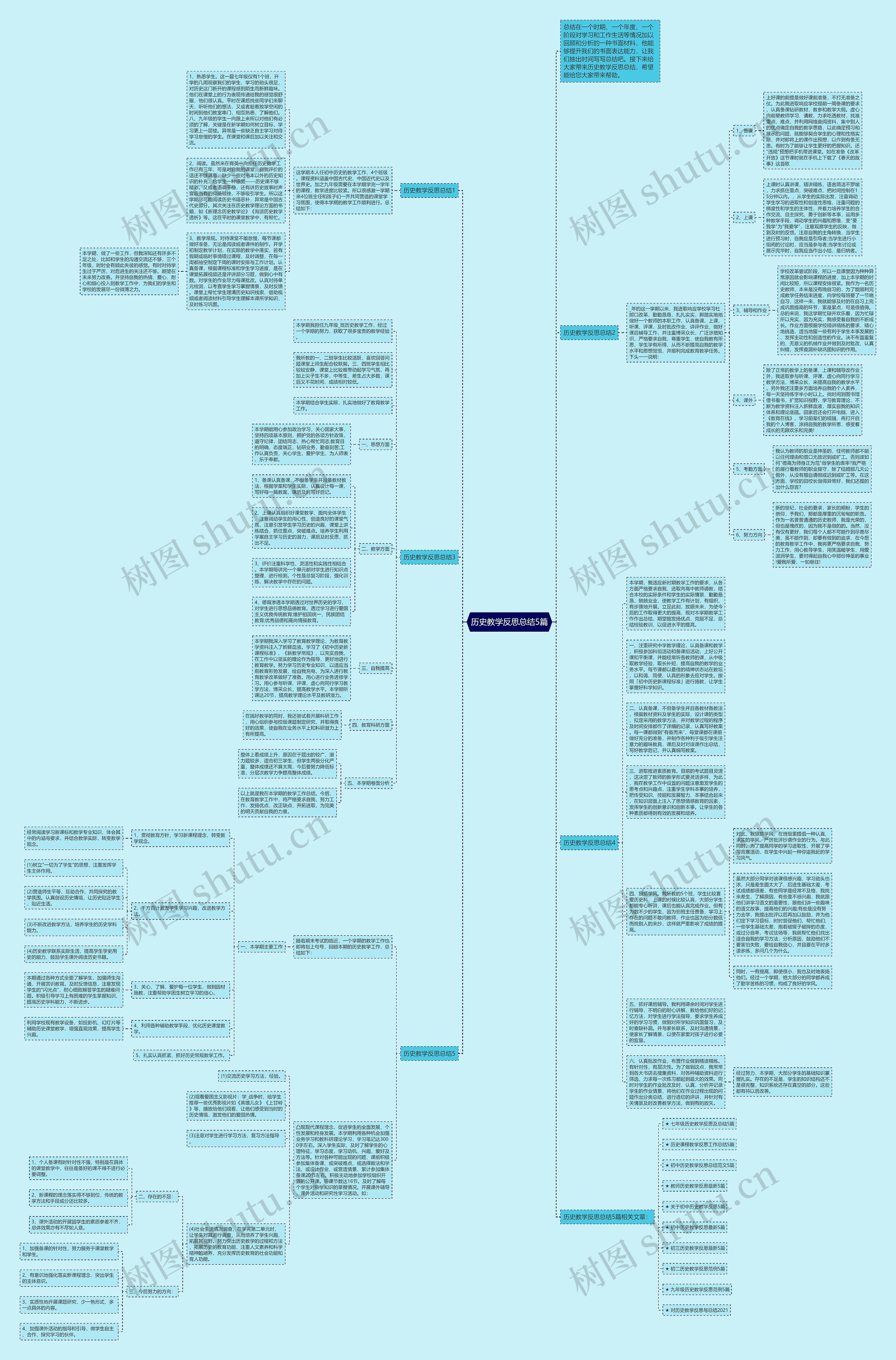 历史教学反思总结5篇思维导图