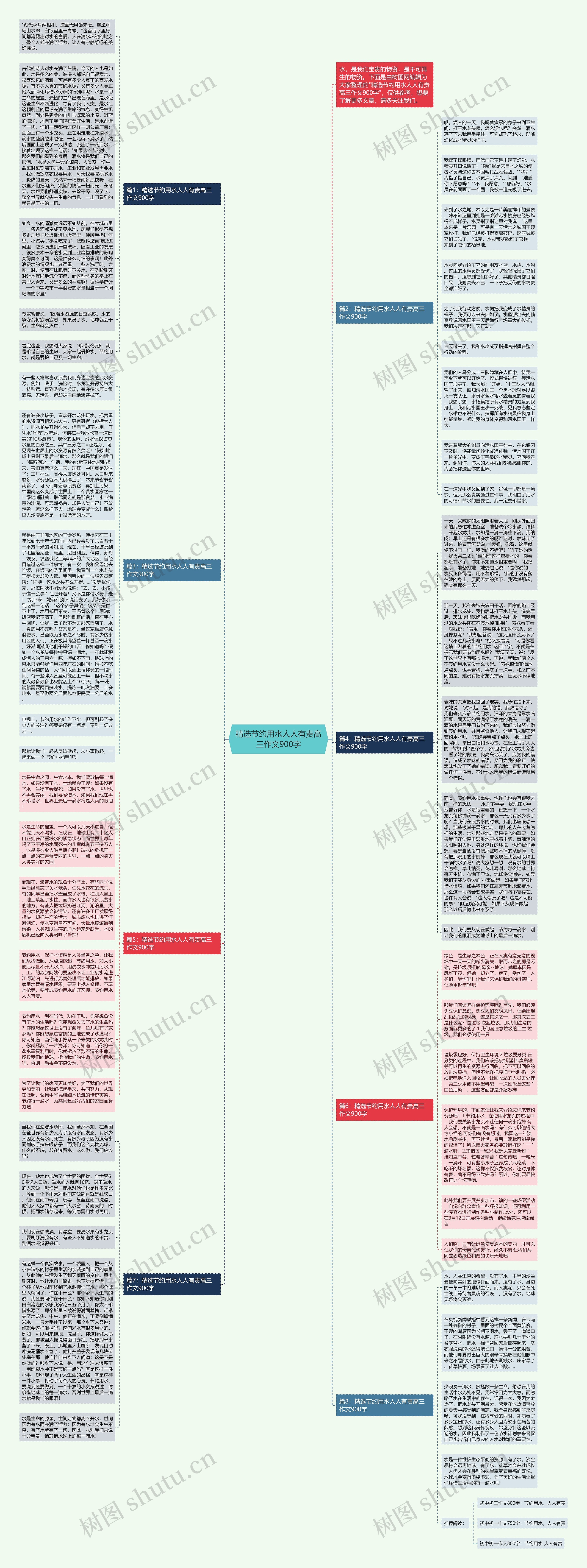 精选节约用水人人有责高三作文900字思维导图