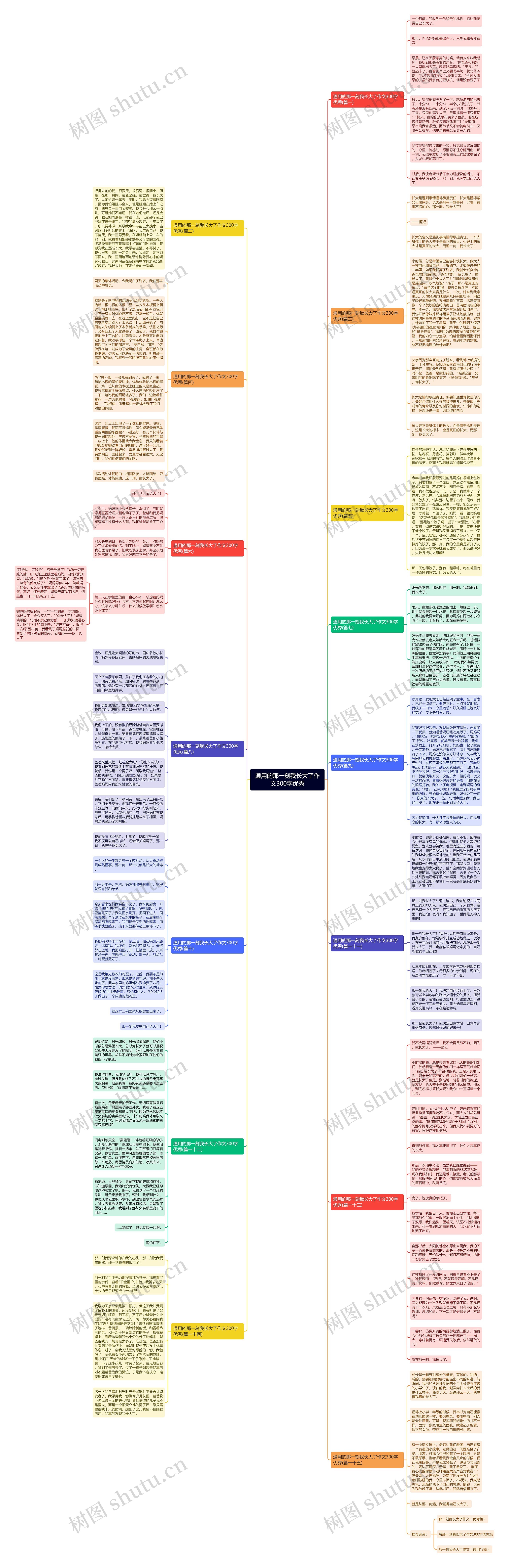 通用的那一刻我长大了作文300字优秀思维导图