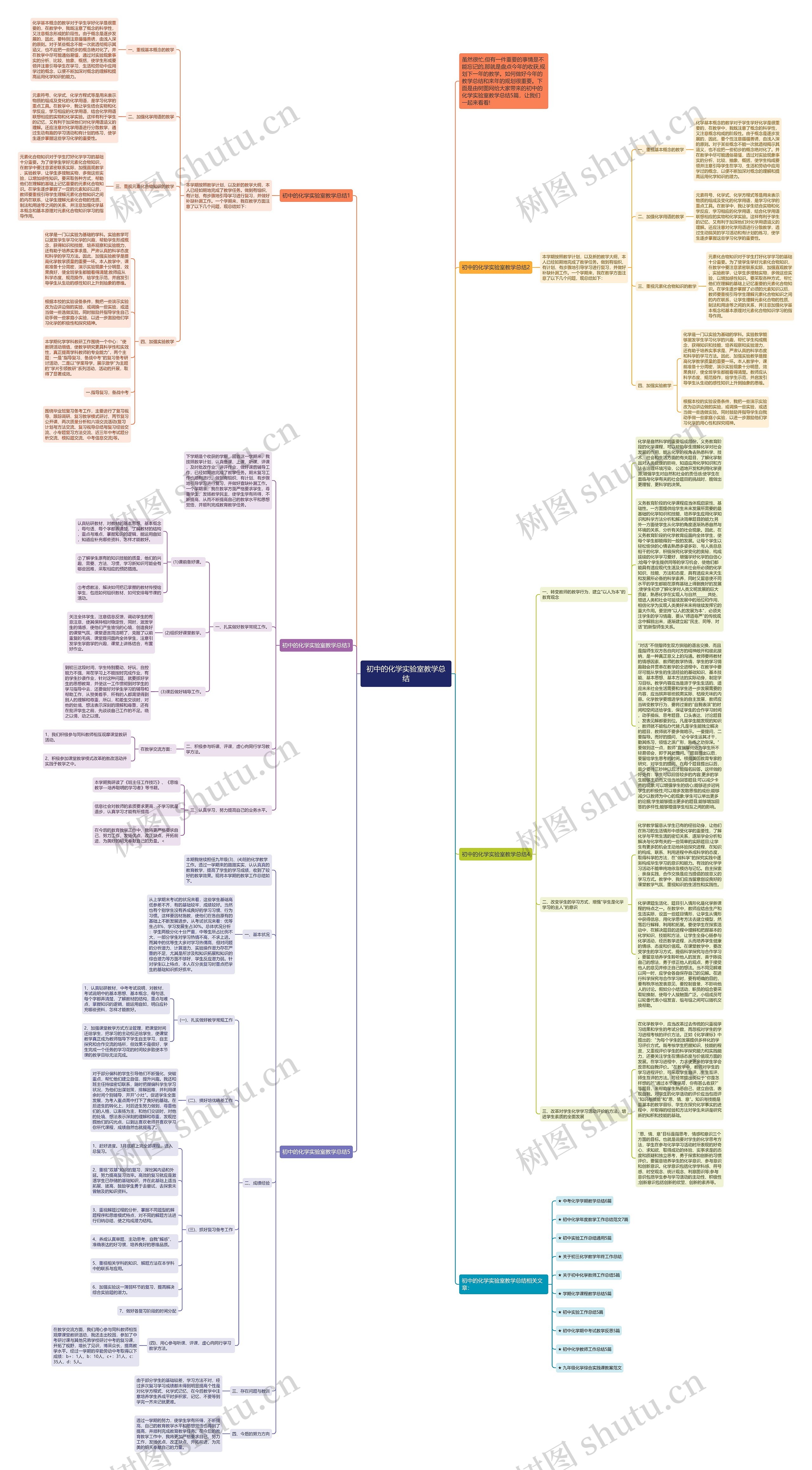 初中的化学实验室教学总结思维导图