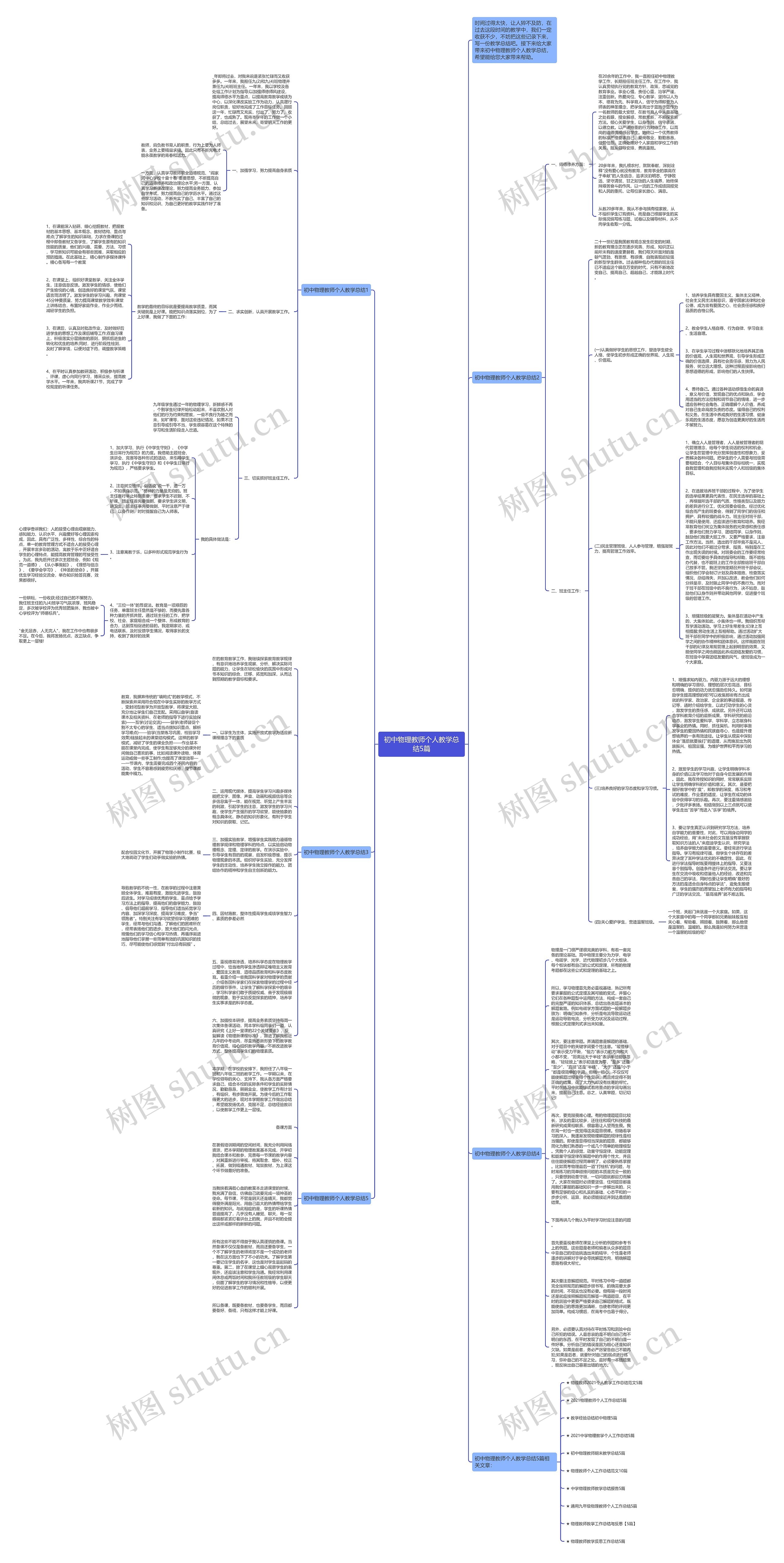 初中物理教师个人教学总结5篇思维导图