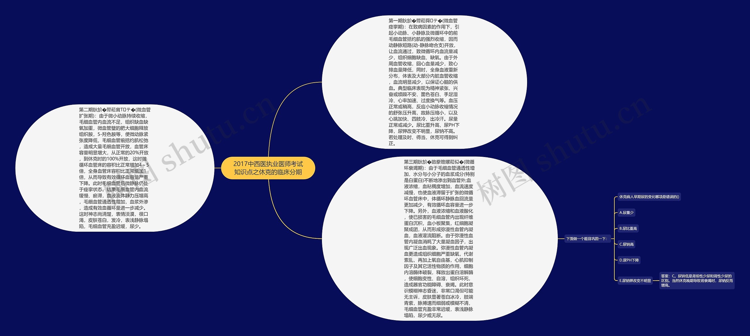 2017中西医执业医师考试知识点之休克的临床分期思维导图