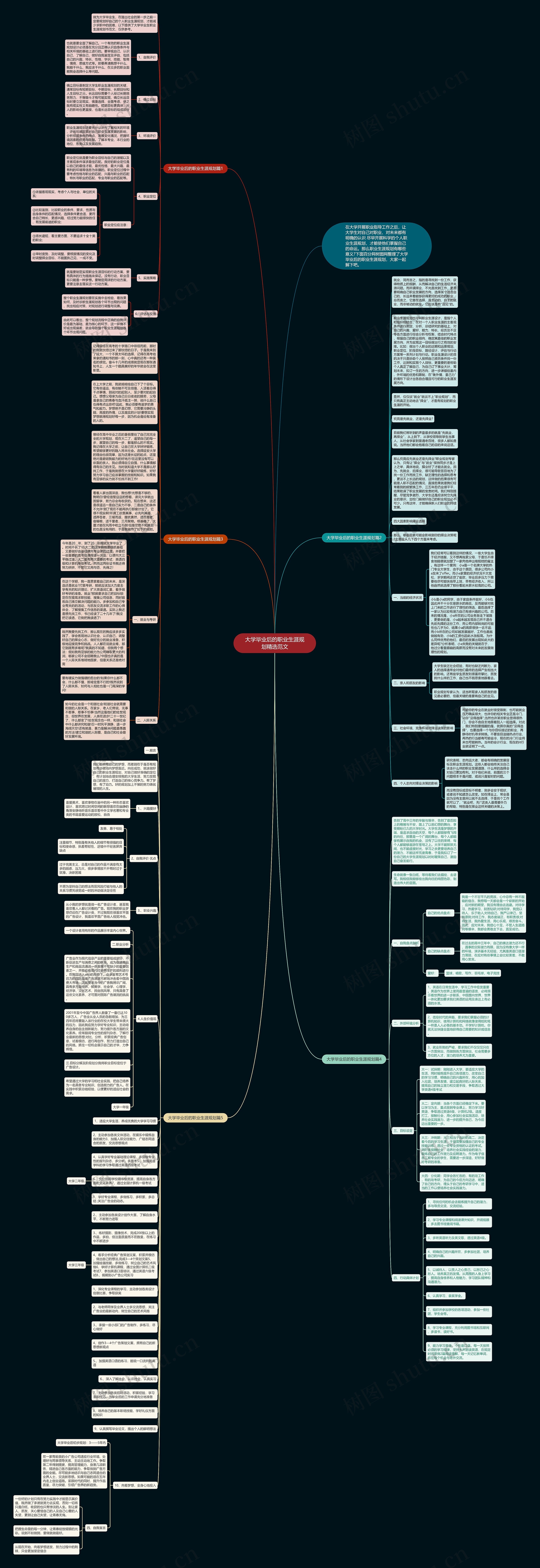 大学毕业后的职业生涯规划精选范文思维导图