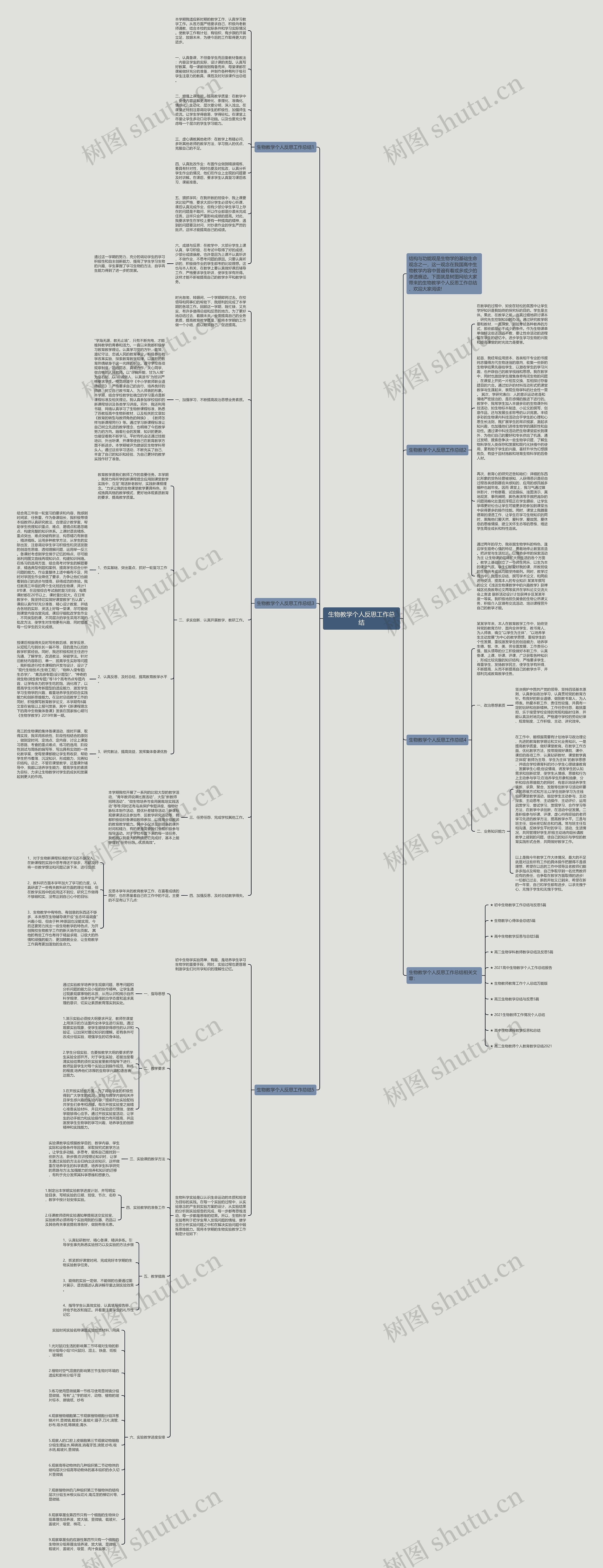生物教学个人反思工作总结思维导图