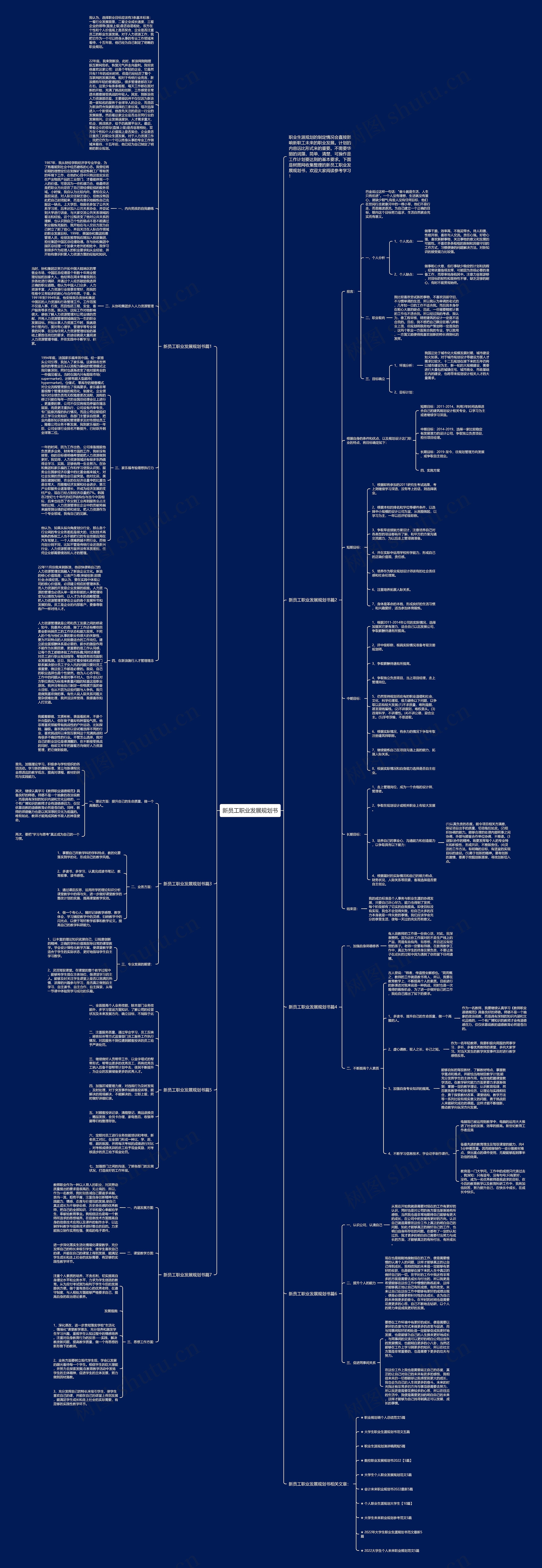 新员工职业发展规划书思维导图