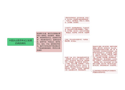 中医执业医师考试之眩晕的病因病机