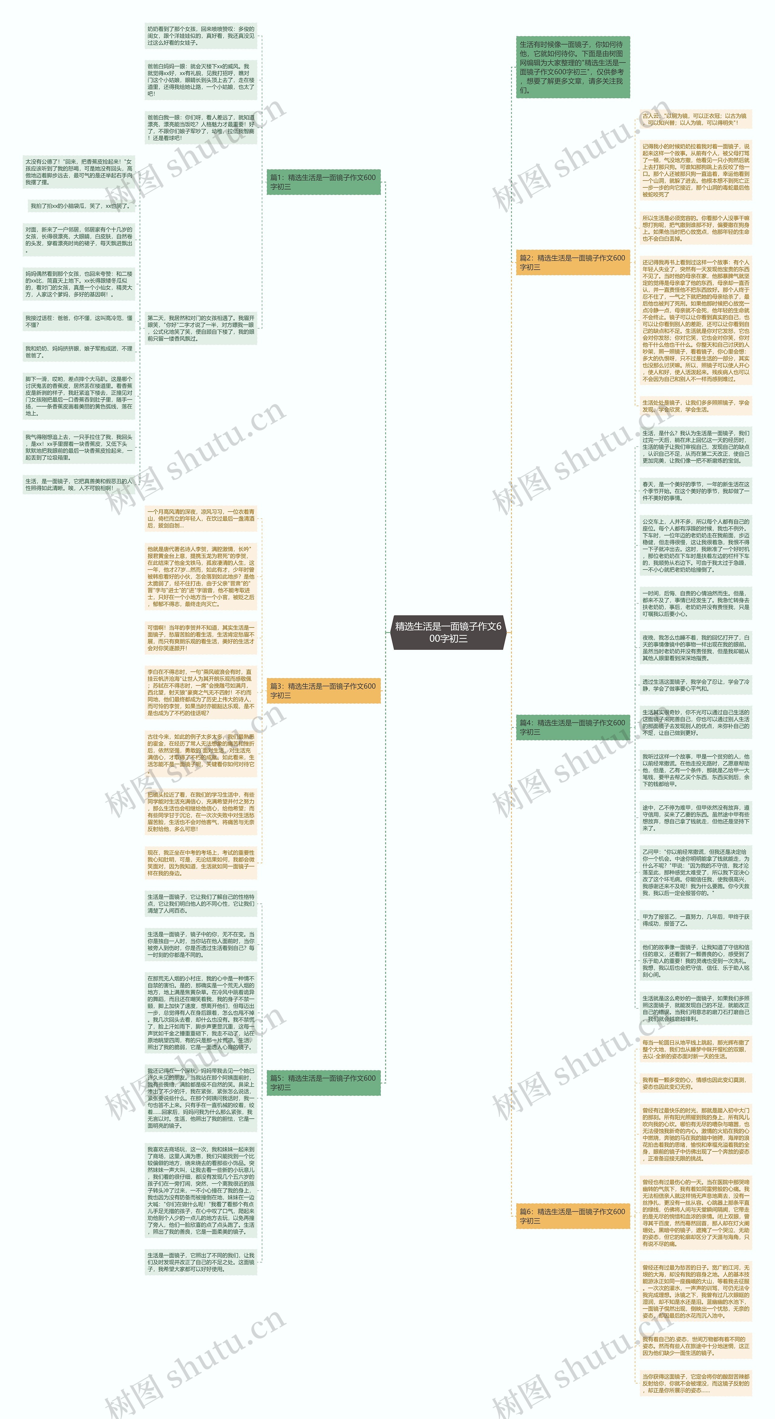 精选生活是一面镜子作文600字初三思维导图