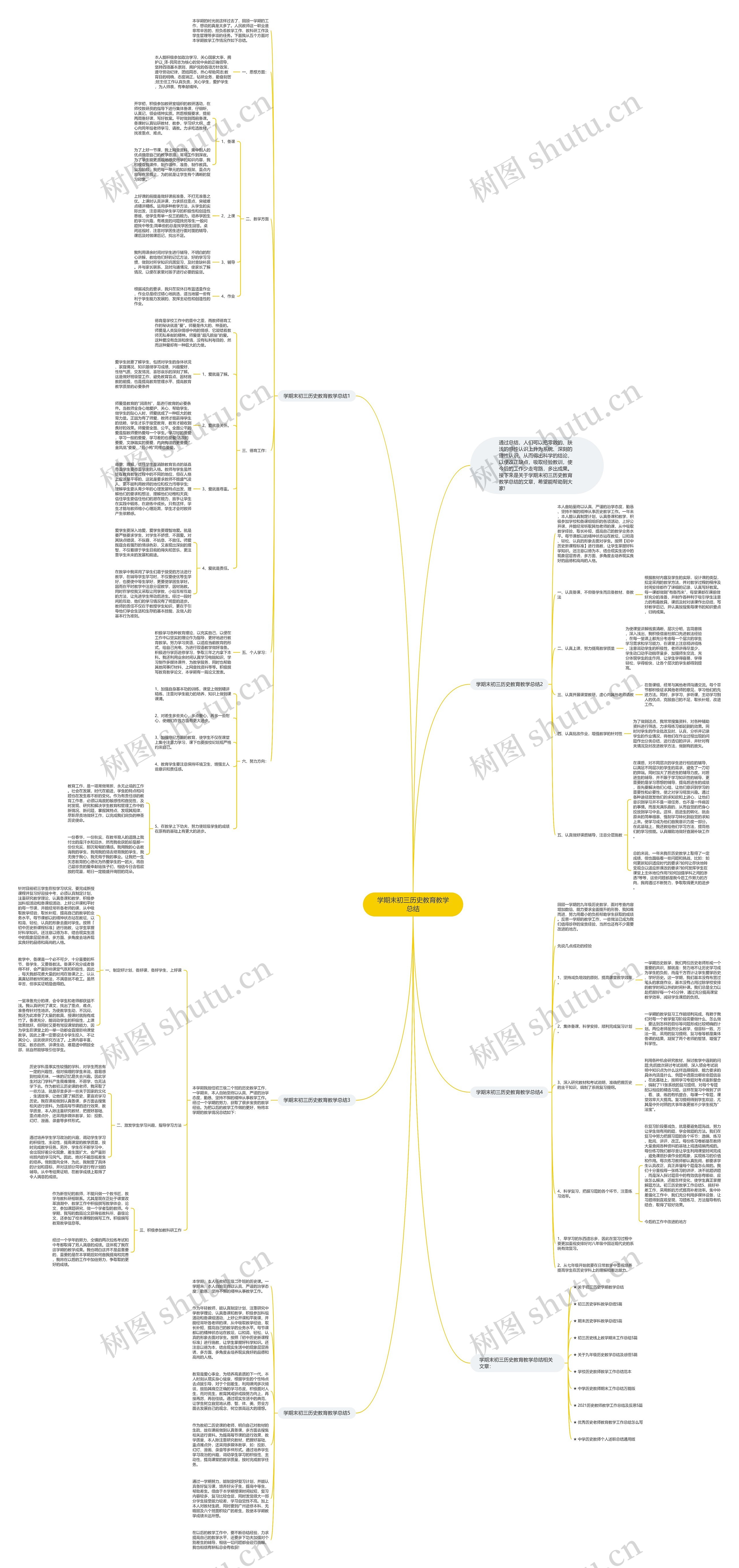 学期末初三历史教育教学总结思维导图