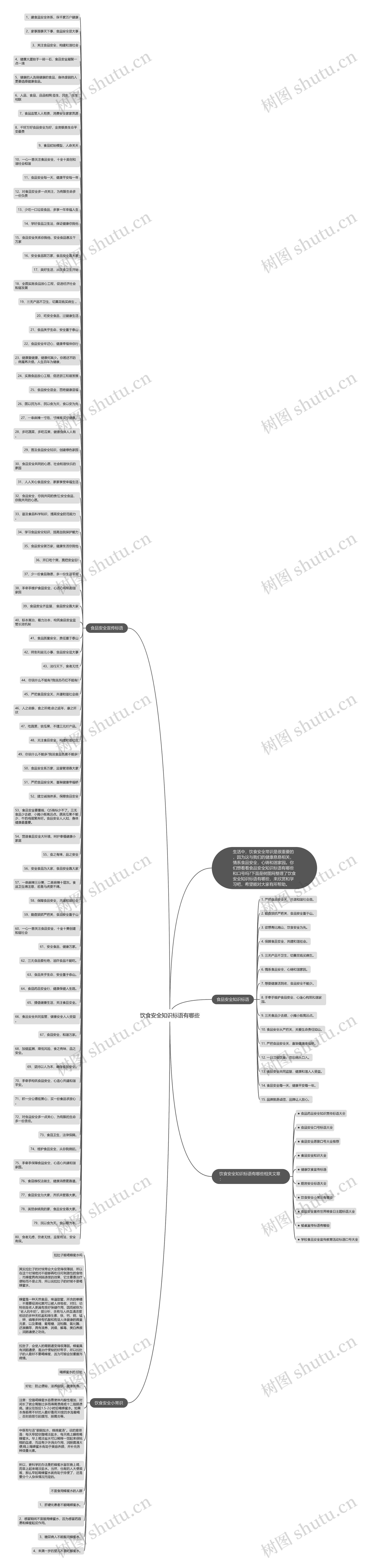 饮食安全知识标语有哪些思维导图