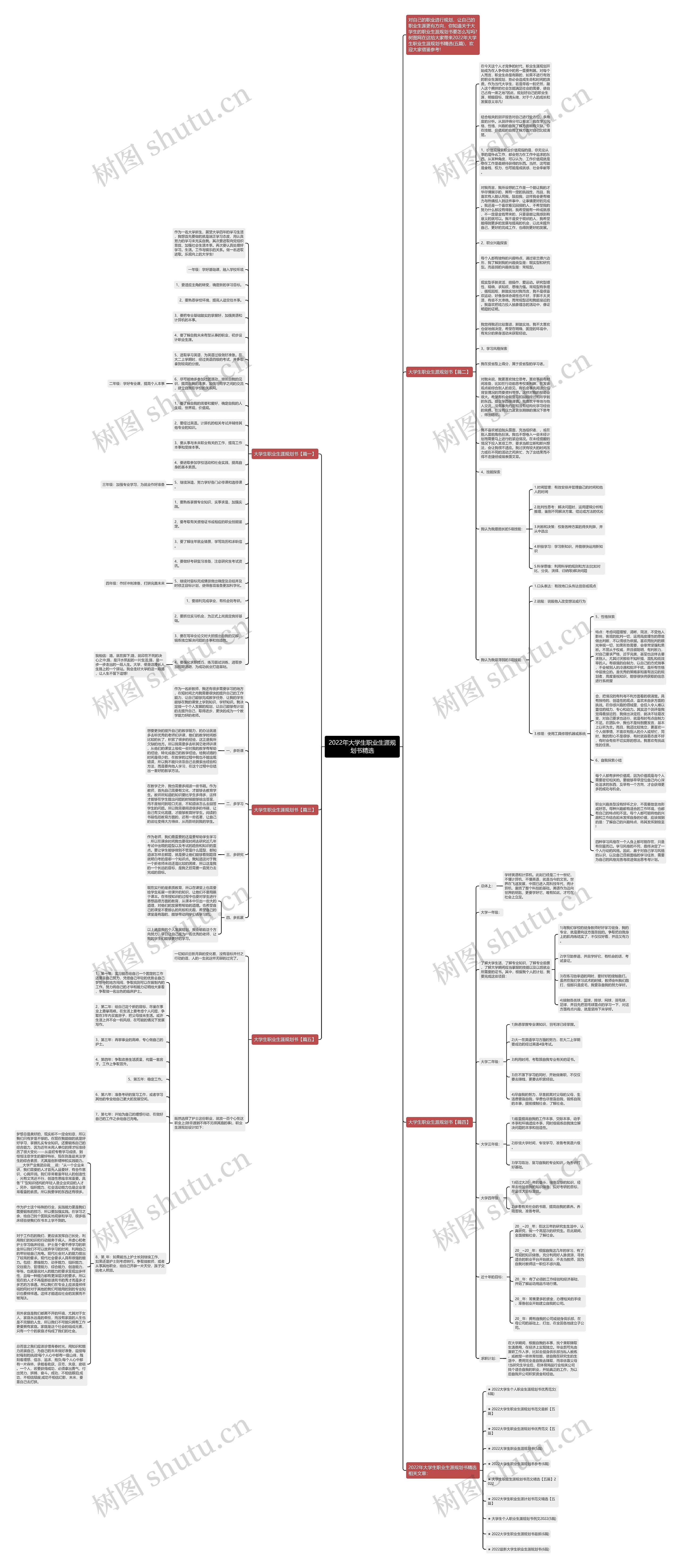 2022年大学生职业生涯规划书精选思维导图