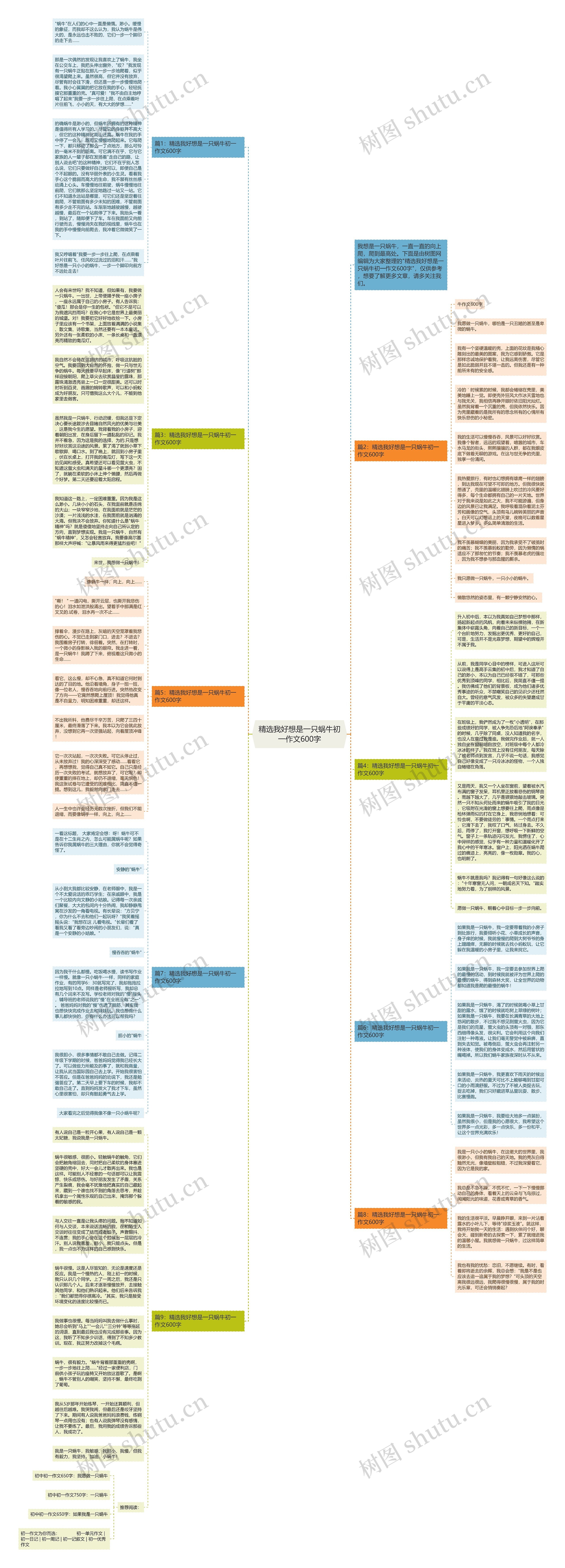 精选我好想是一只蜗牛初一作文600字思维导图