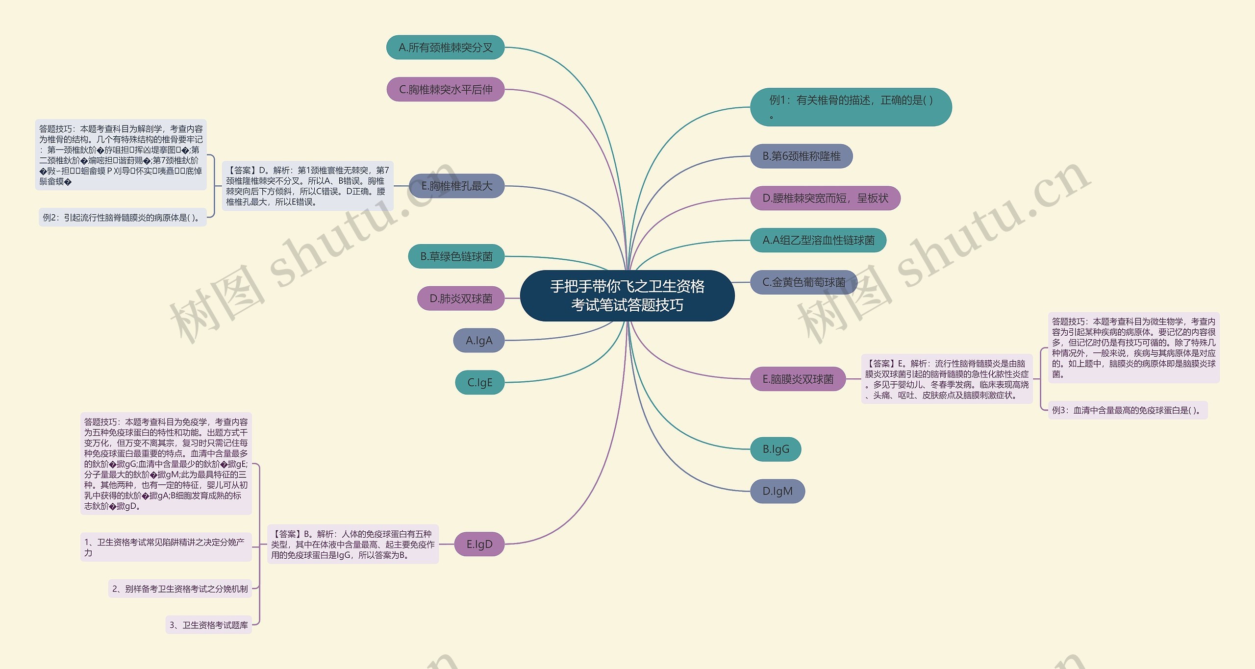 手把手带你飞之卫生资格考试笔试答题技巧思维导图高清图 手把手带你飞之卫生资格考试笔试答题技巧思维导图