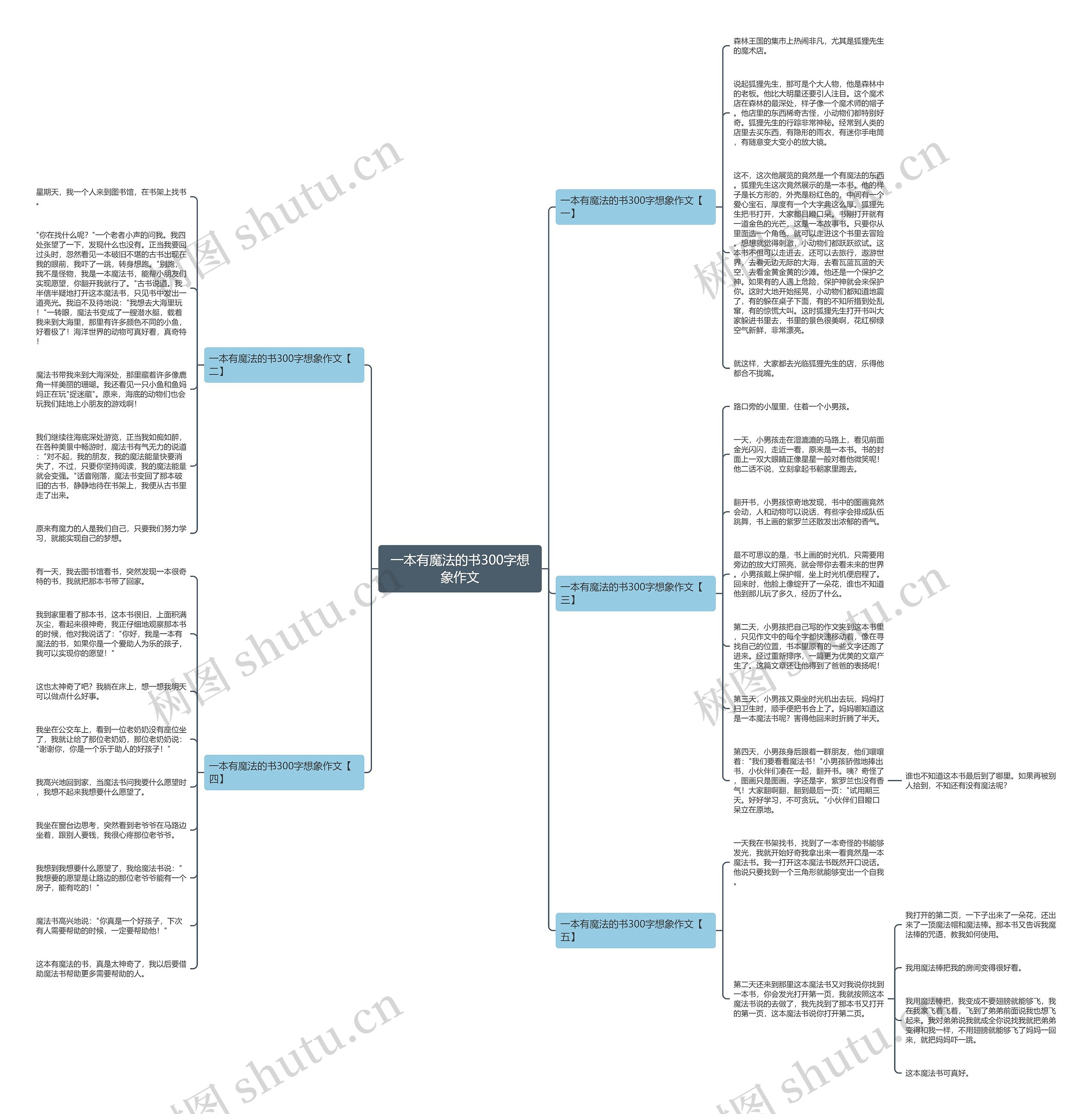 一本有魔法的书300字想象作文思维导图